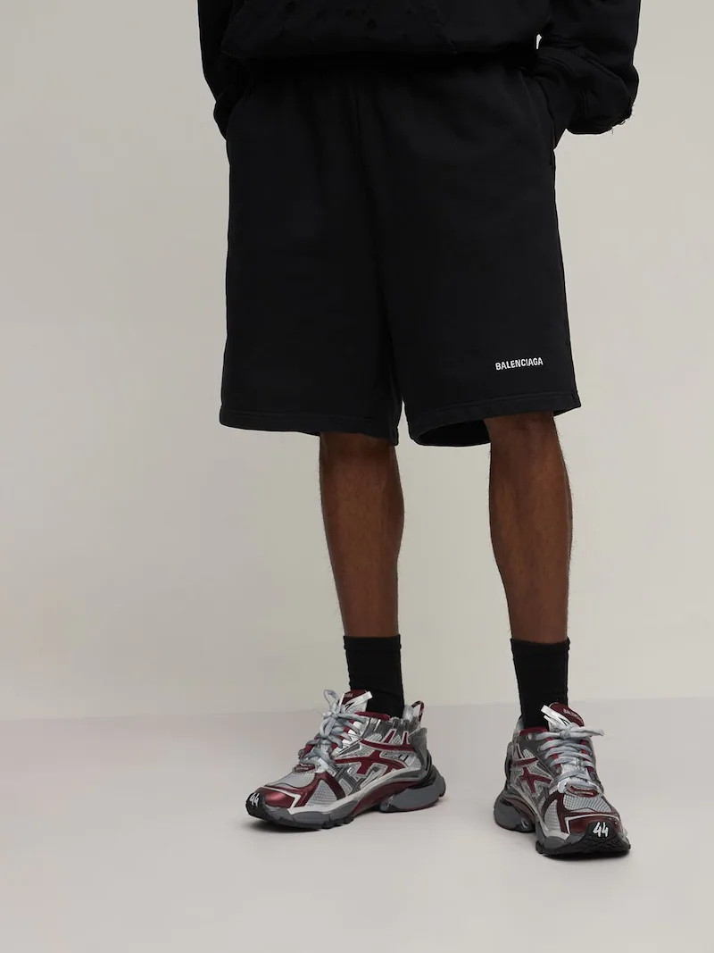 LOGO COTTON SWEAT SHORTS 3