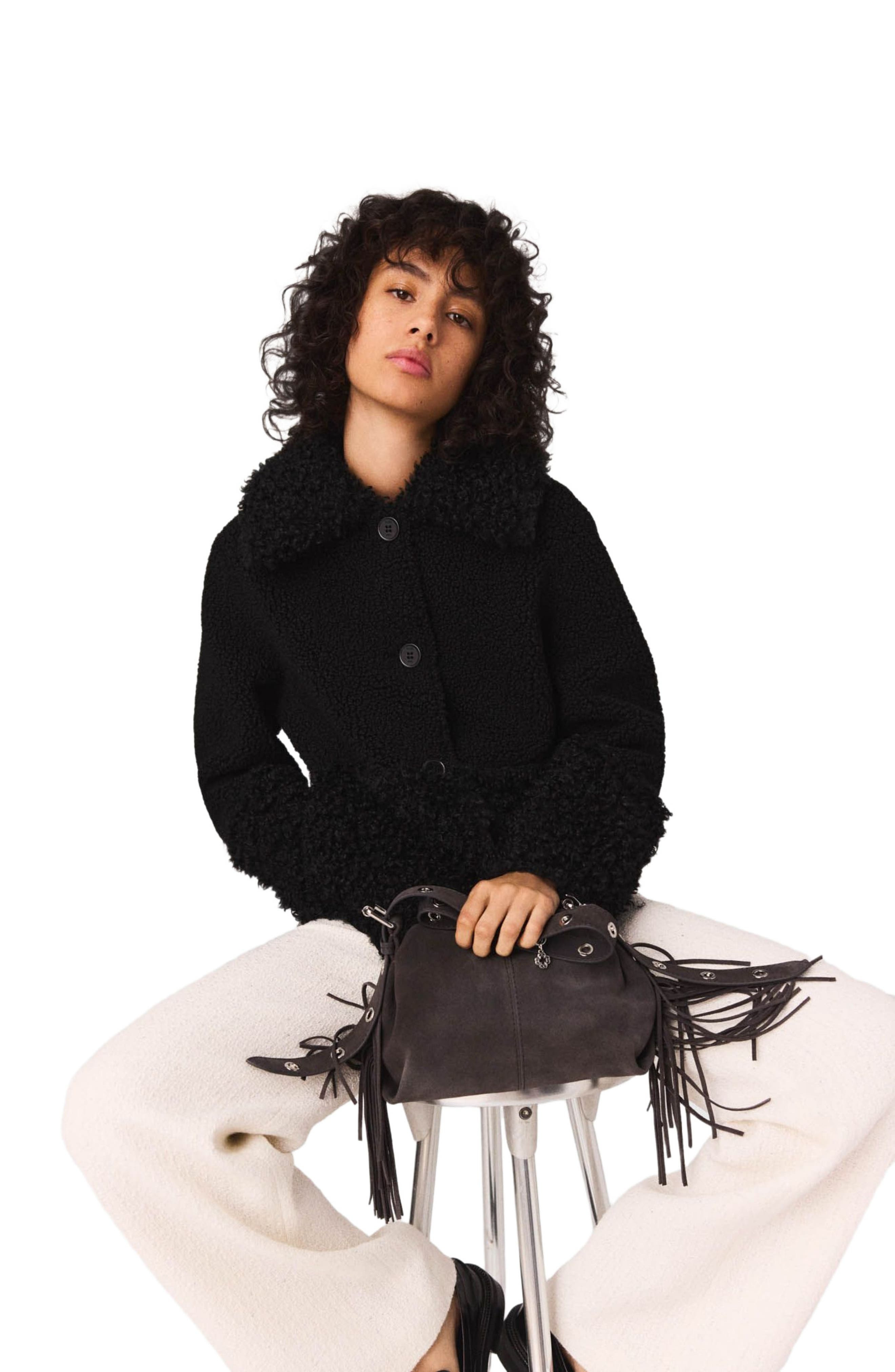 maje Curly jacket in Black at Nordstrom - 8