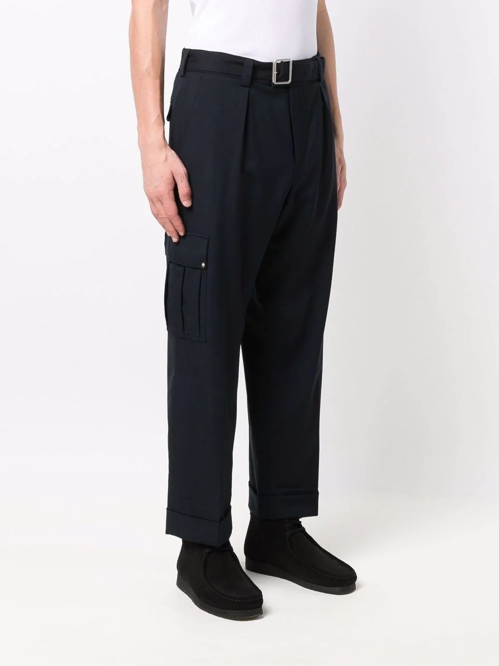 belted straight-leg trousers - 3