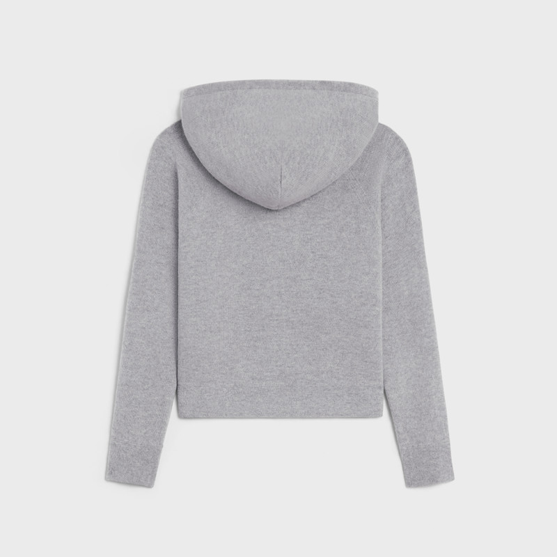 CELINE triomphe hoodie in sporty wool and cashmere outlook