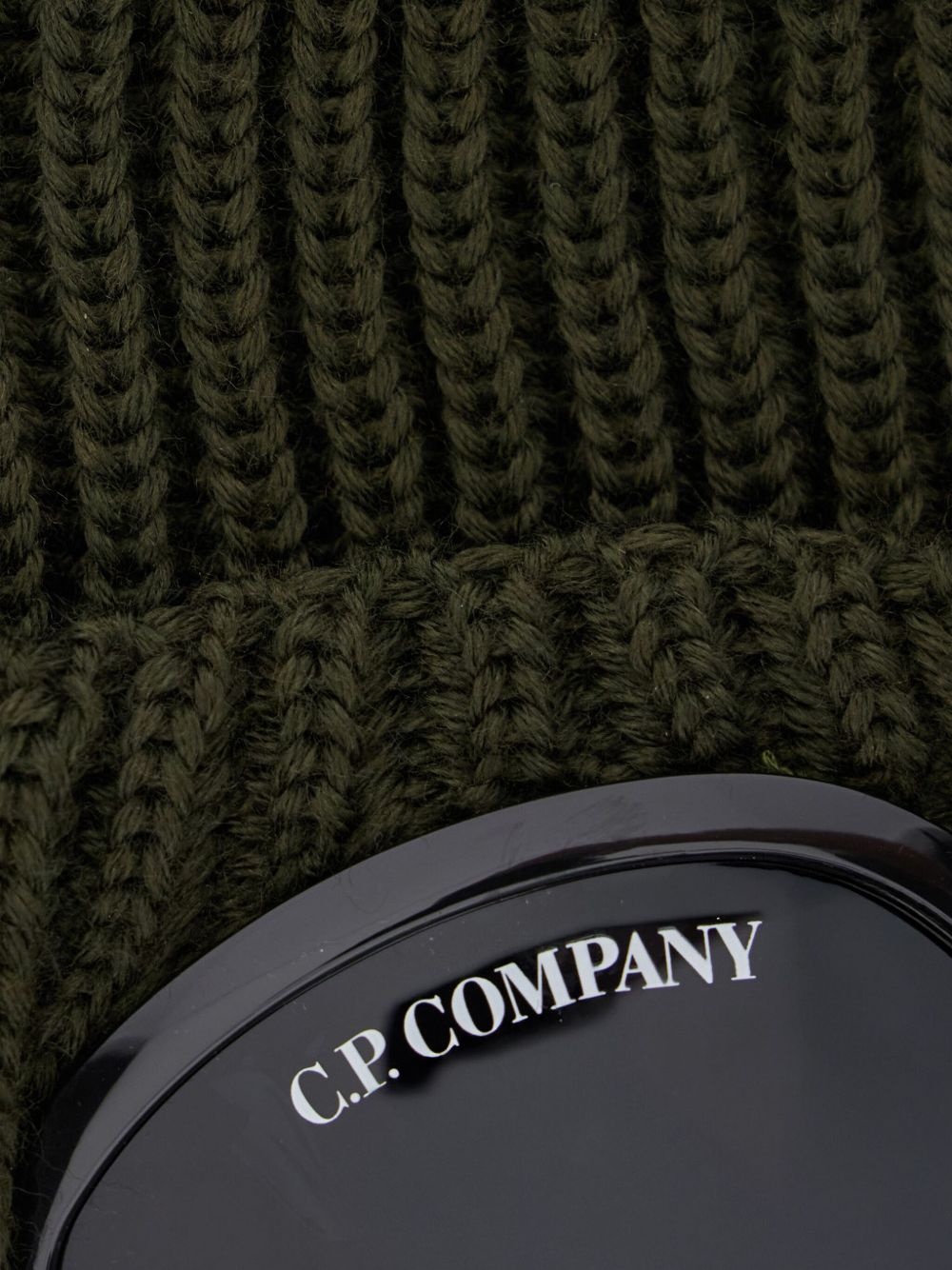 goggle-detail ribbed beanie hat - 3