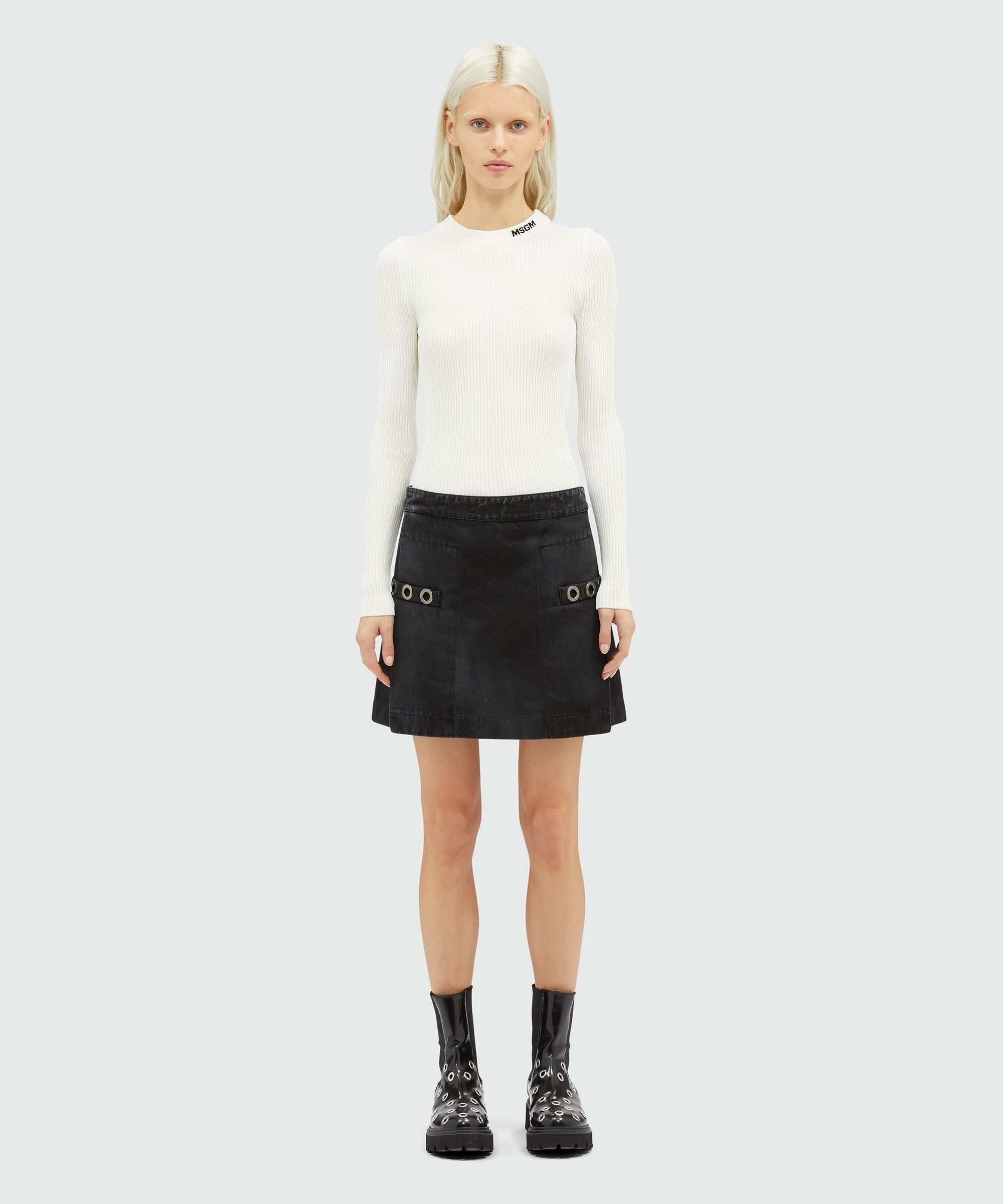 Used denim miniskirt - 2