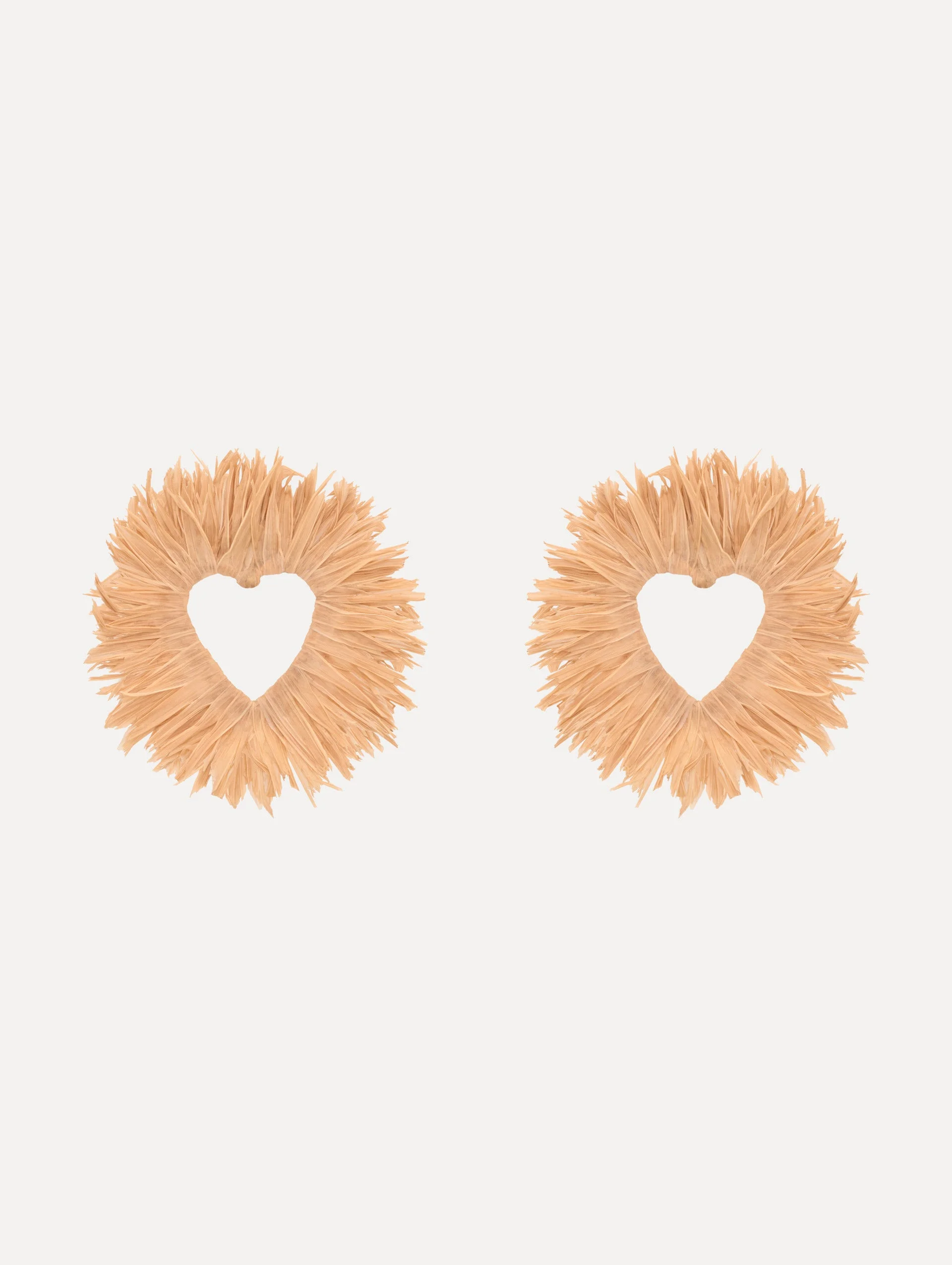 RAFFIA HEART EARRINGS - 1