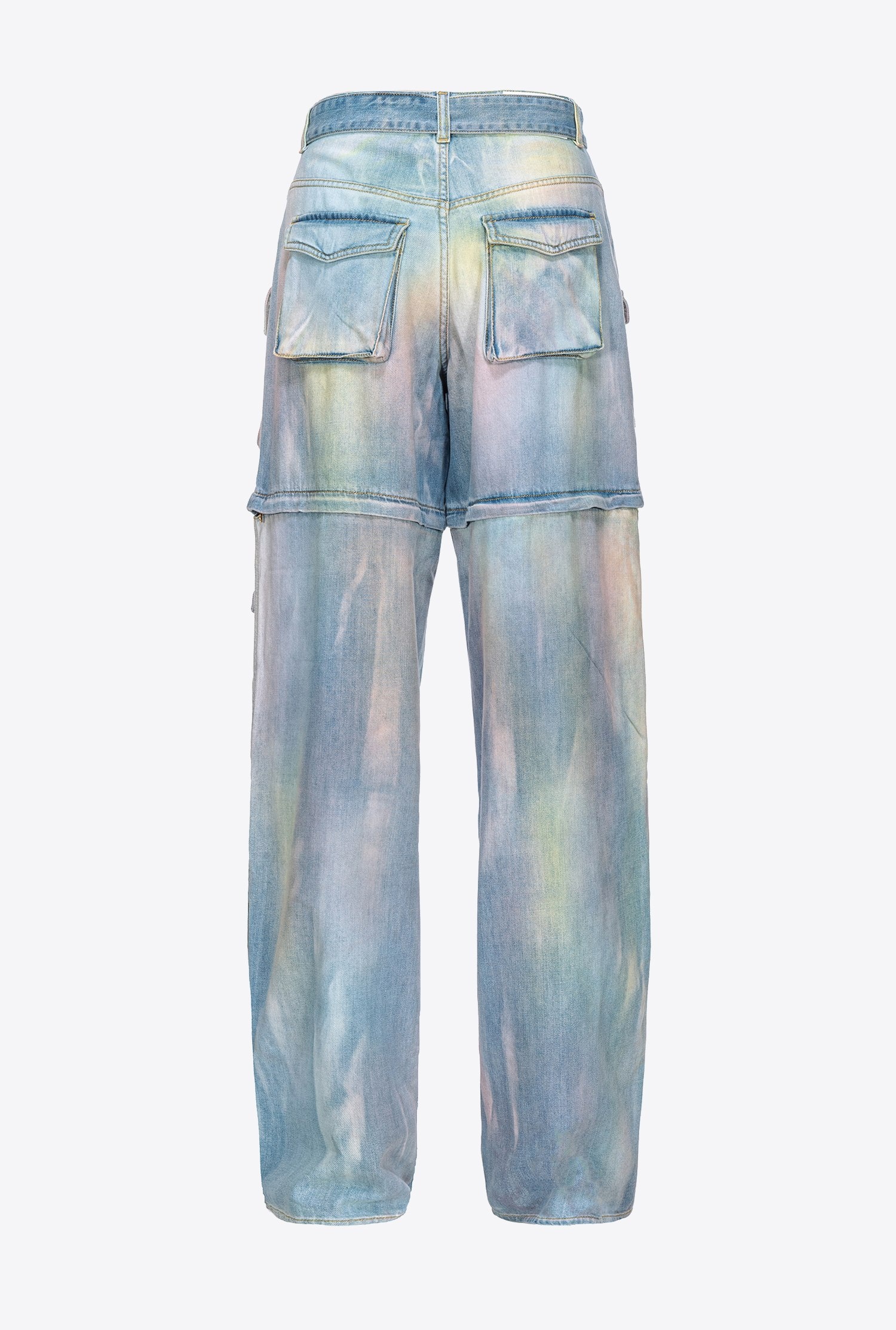 MULTICOLOURED DUSTY DENIM CARGO JEANS - 5