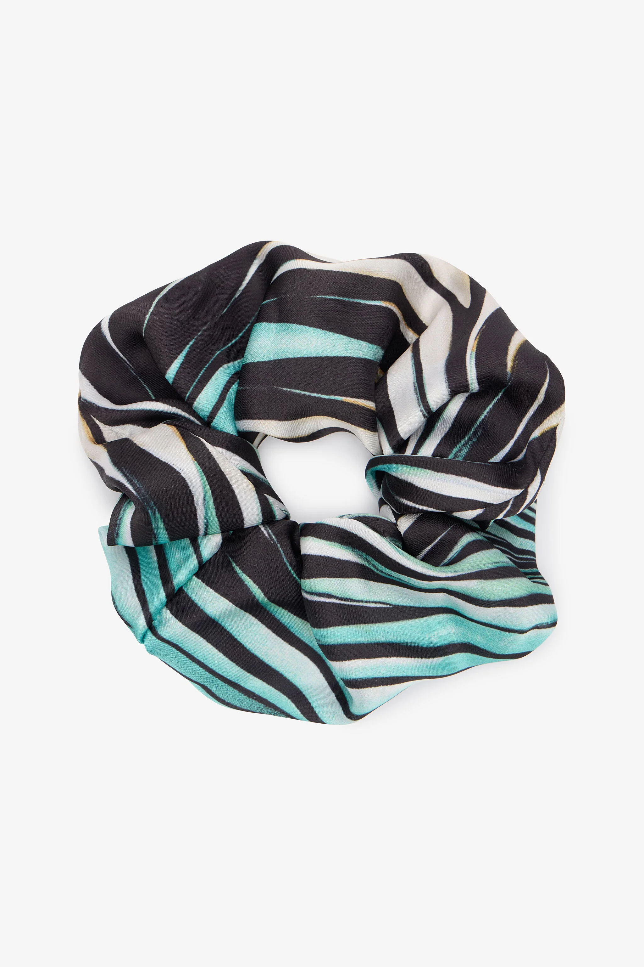 Ray Of Sea Print Silk Scrunchie - 1