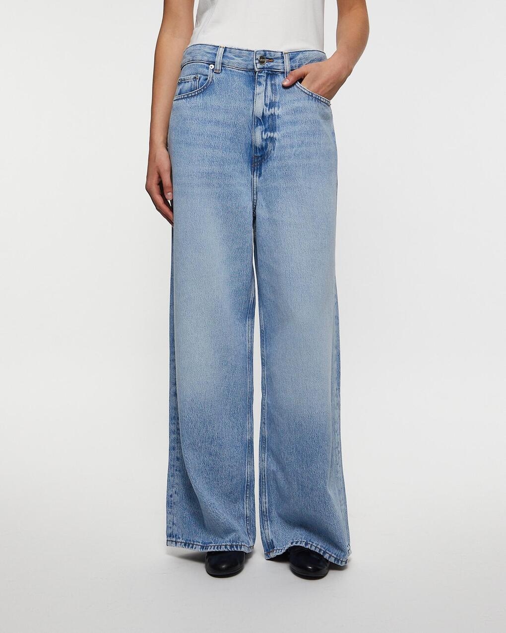 Jeans Soft Rigid Denim Baggy Light blue wash - 2