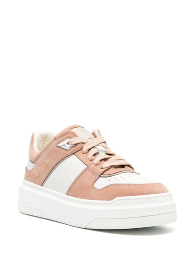 Santoni panelled lace-up sneakers outlook