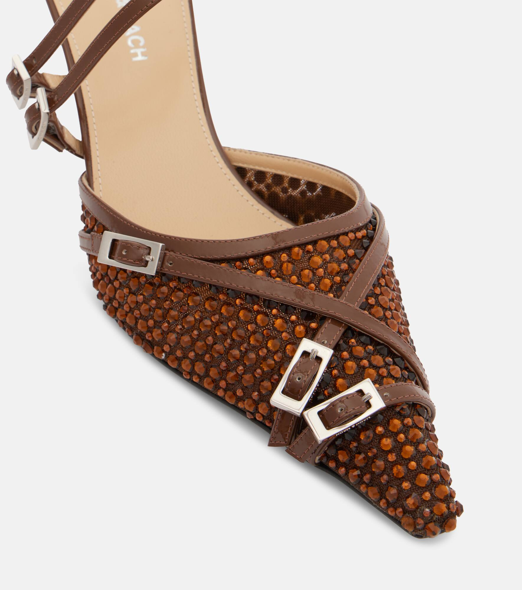 Crystal Net 65 leather-trimmed mules - 5