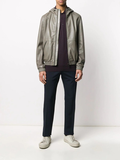 Yves Salomon hooded leather jacket outlook