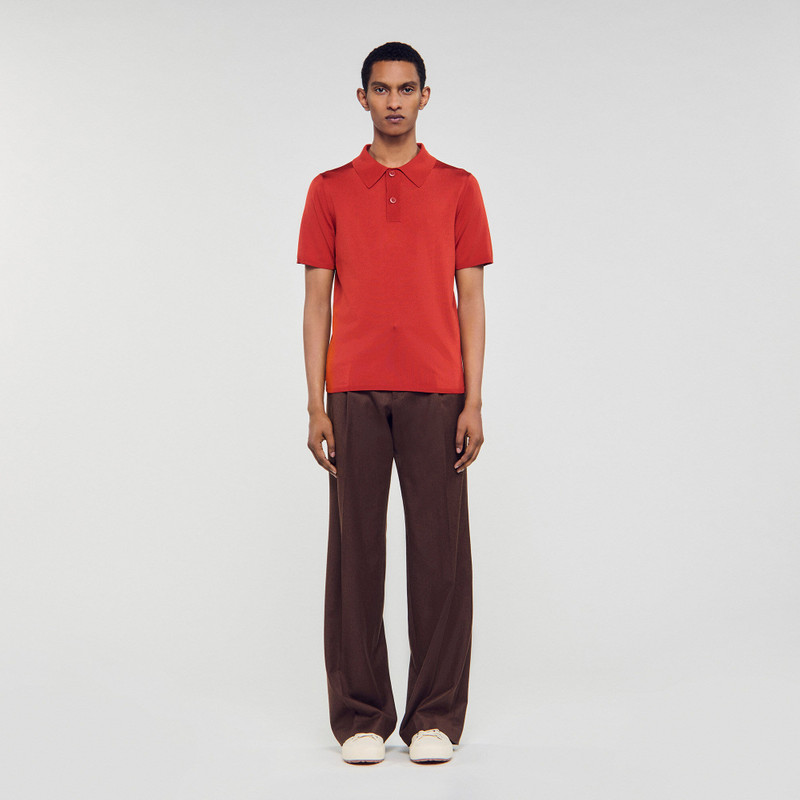Sandro SHORT-SLEEVE KNITTED POLO SHIRT outlook