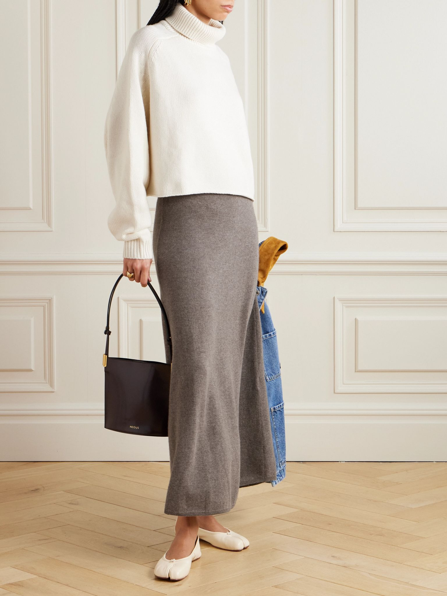 Dolly cashmere midi skirt Brown - 2
