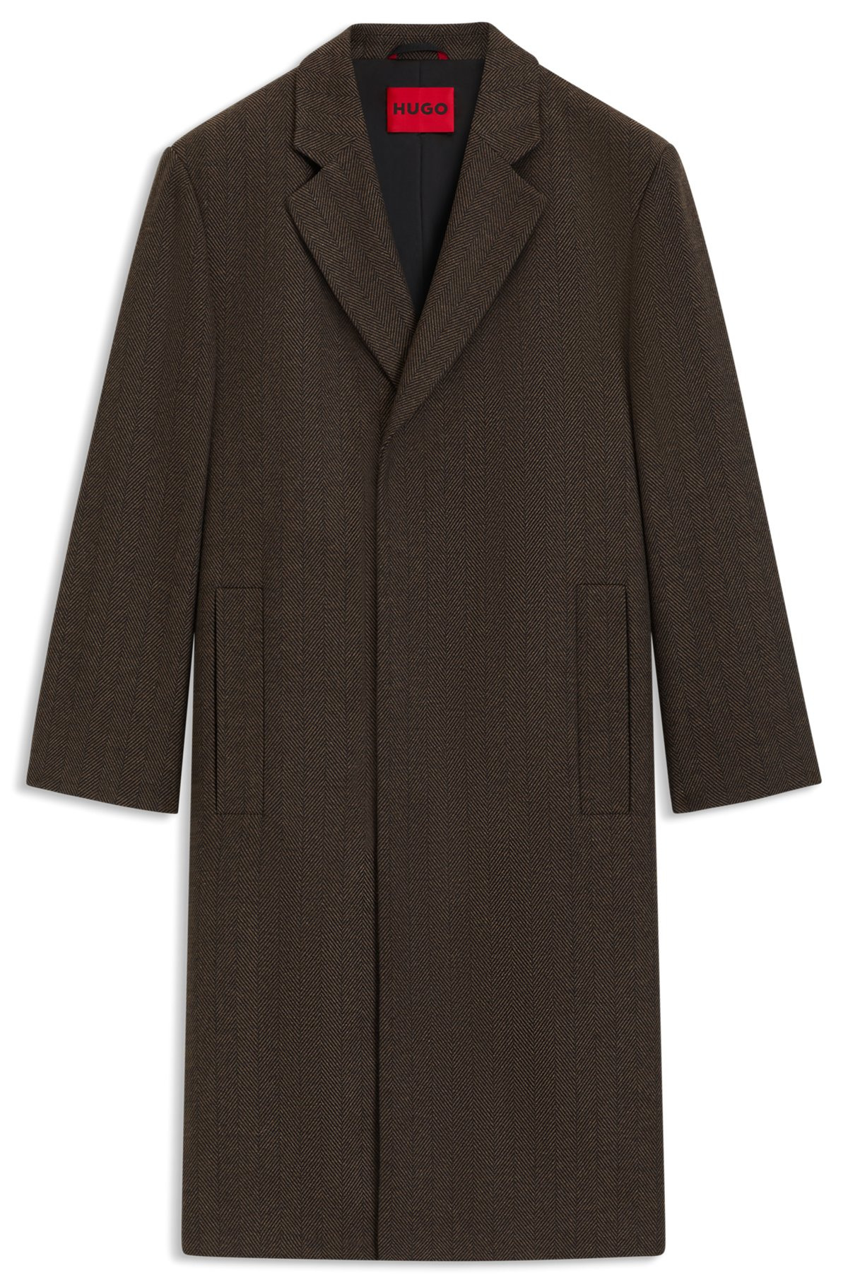 REGULAR-FIT COAT WITH CONCEALED CLOSURE - 1