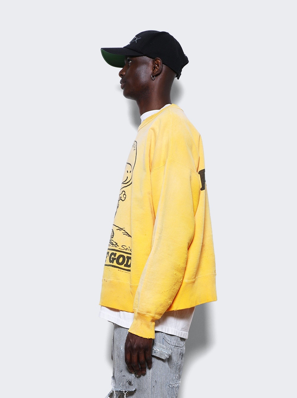 Roundneck Graphic Sweatshirt Yellow - 4