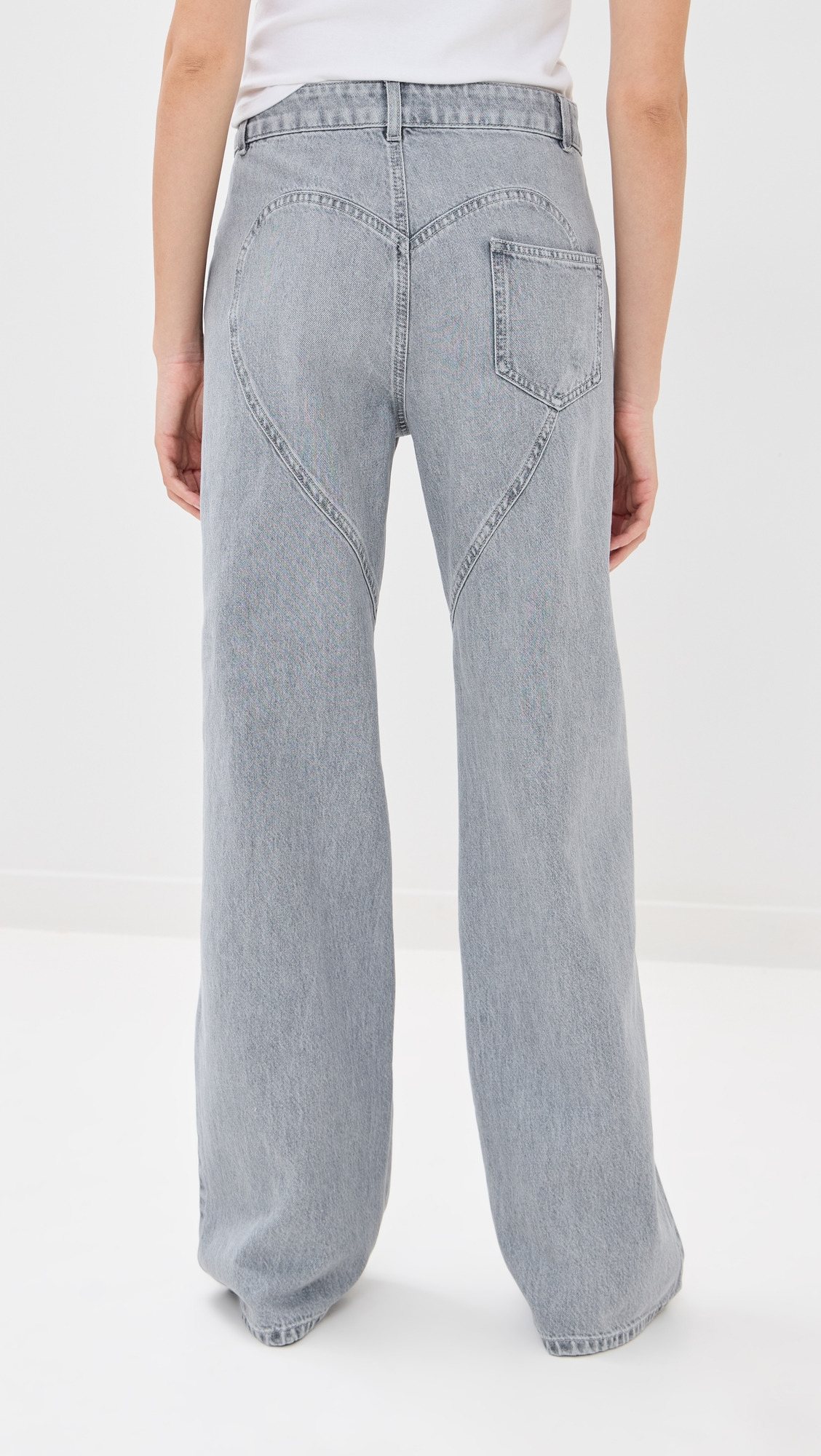 Distressed Crystal Relaxed Slit Jeans - 3