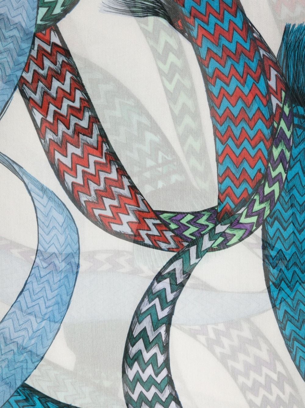 logo-print silk scarf - 3