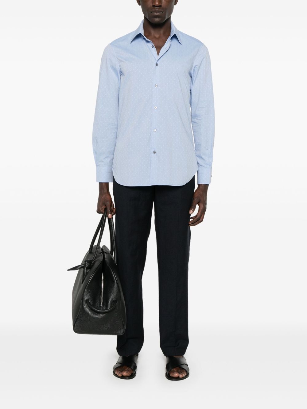 jacquard-logo cotton shirt - 2