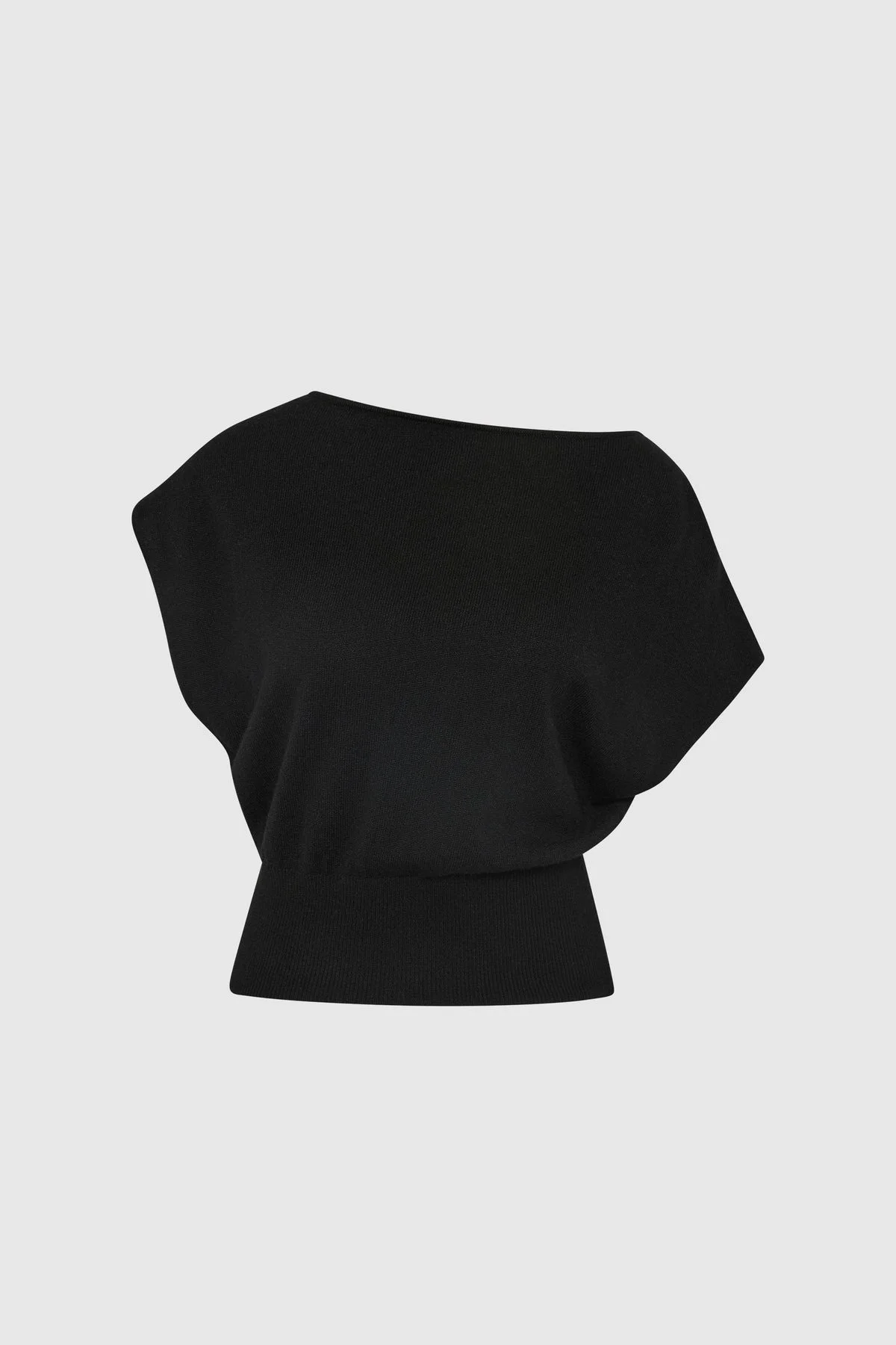 Cashmere Asymm Top - Black - 1