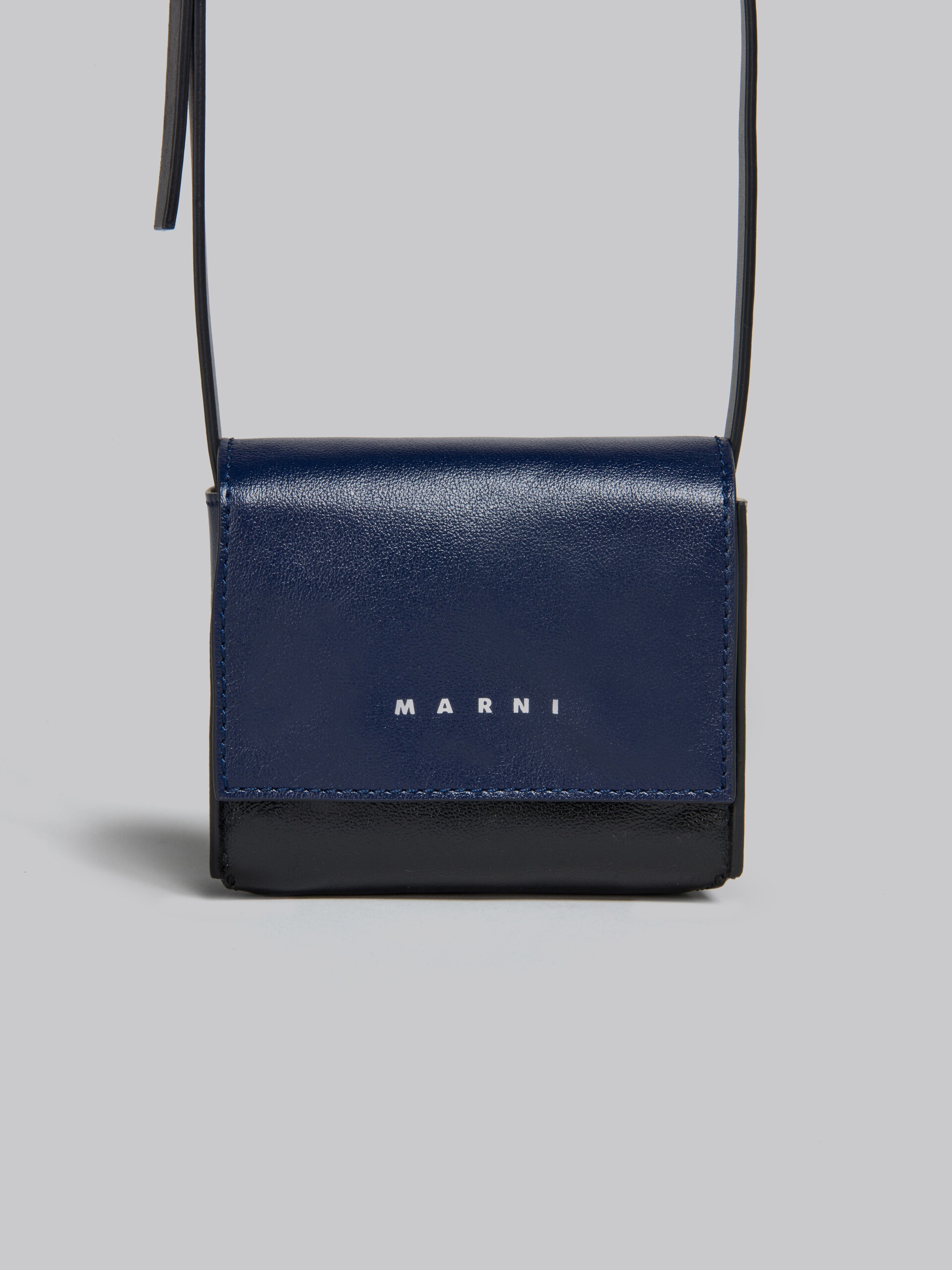 BLUE AND BLACK LEATHER CROSSBODY BAG - 5