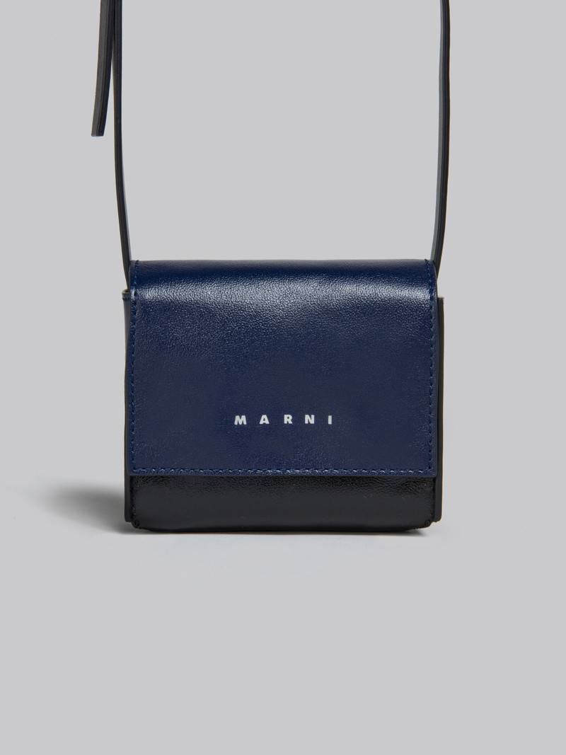 BLUE AND BLACK LEATHER CROSSBODY BAG 5