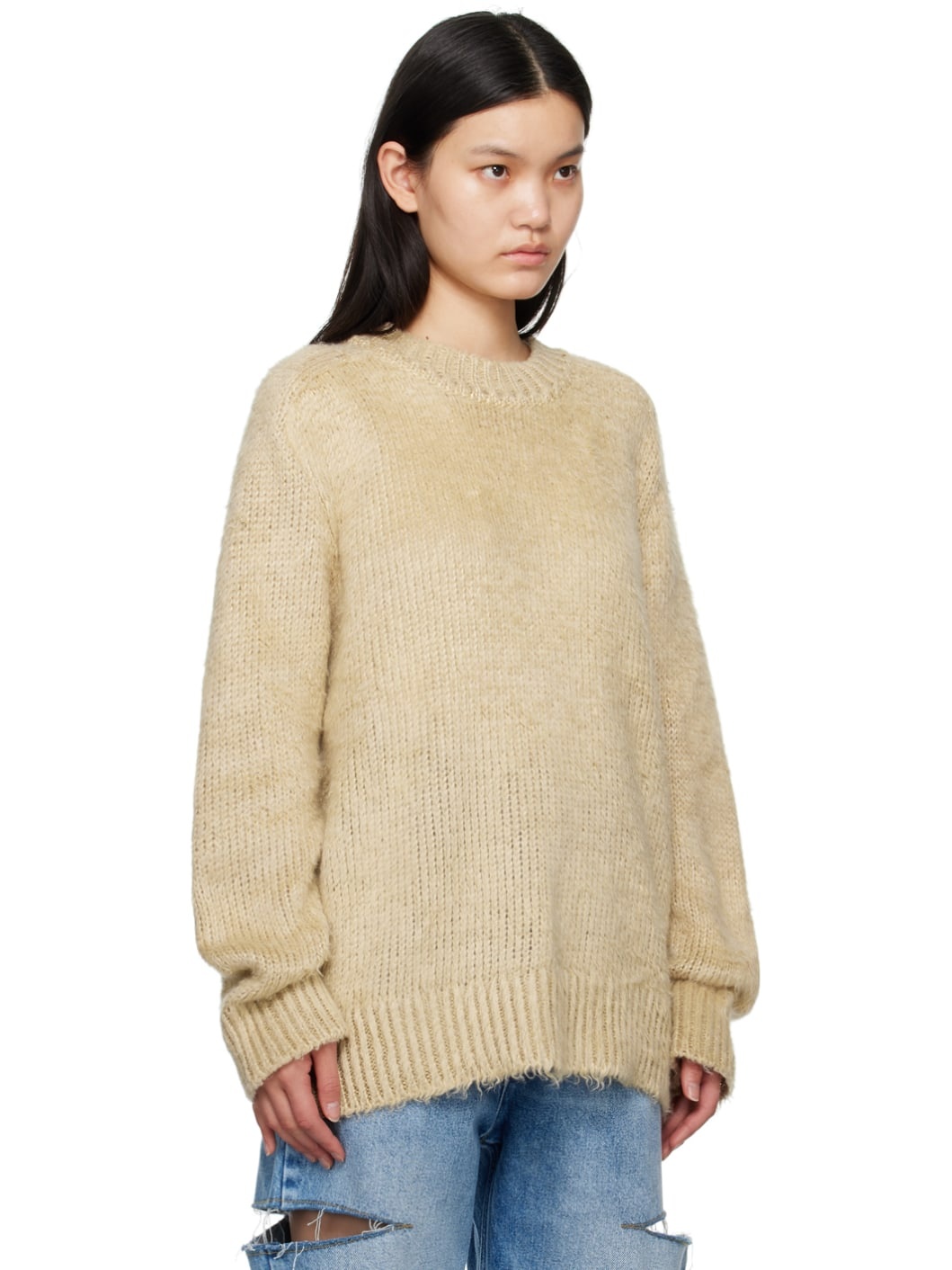 Beige Brushed Sweater - 2