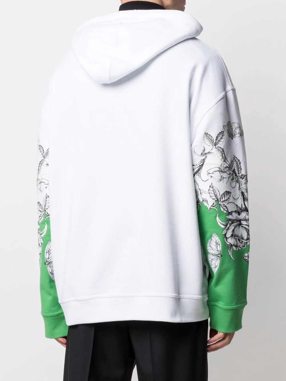 Dark Blooming print hoodie - 4