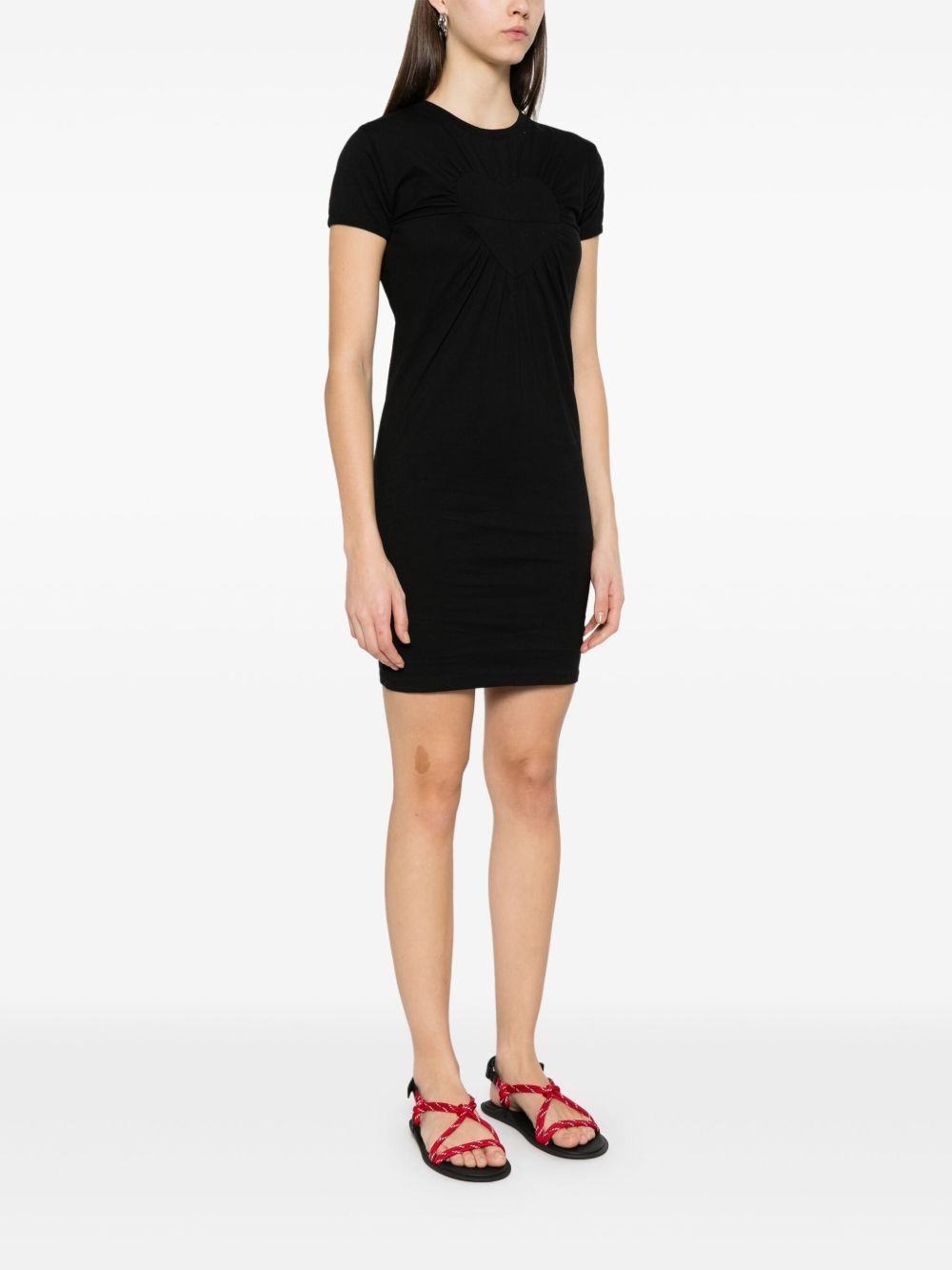 gathered heart-motif mini dress - 3