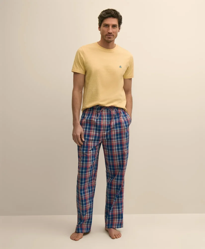 Cotton Broadcloth Madras Lounge Pants - 1