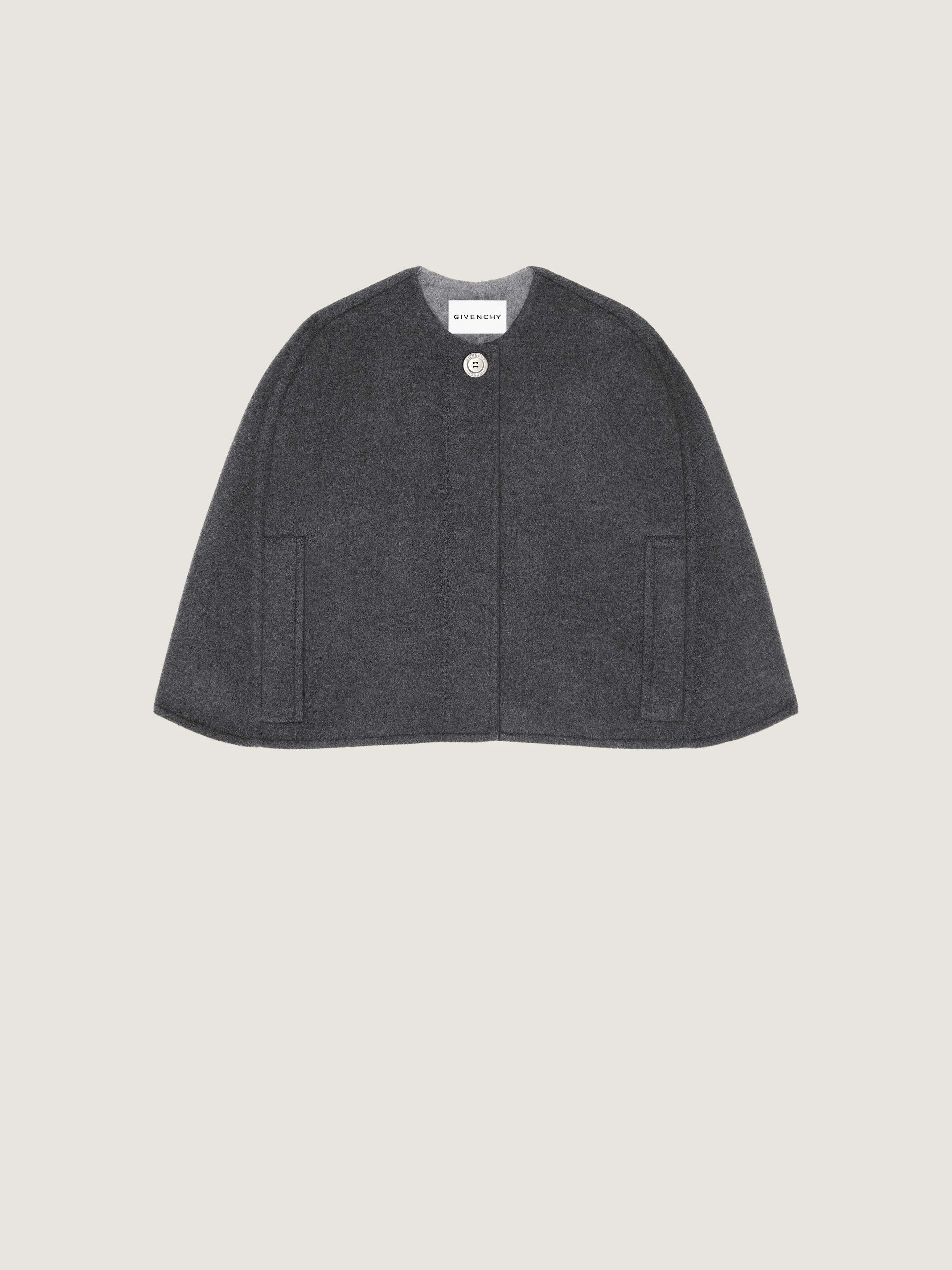 CROPPED CAPE IN WOOL AND CASHMERE - 1