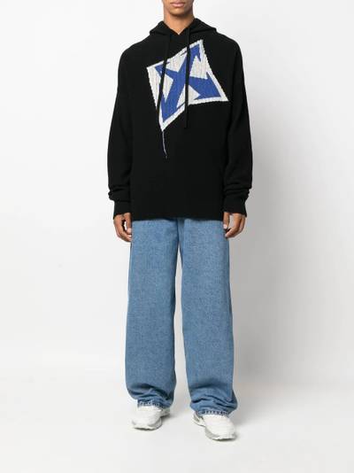 Off-White chunky-knit hoodie outlook