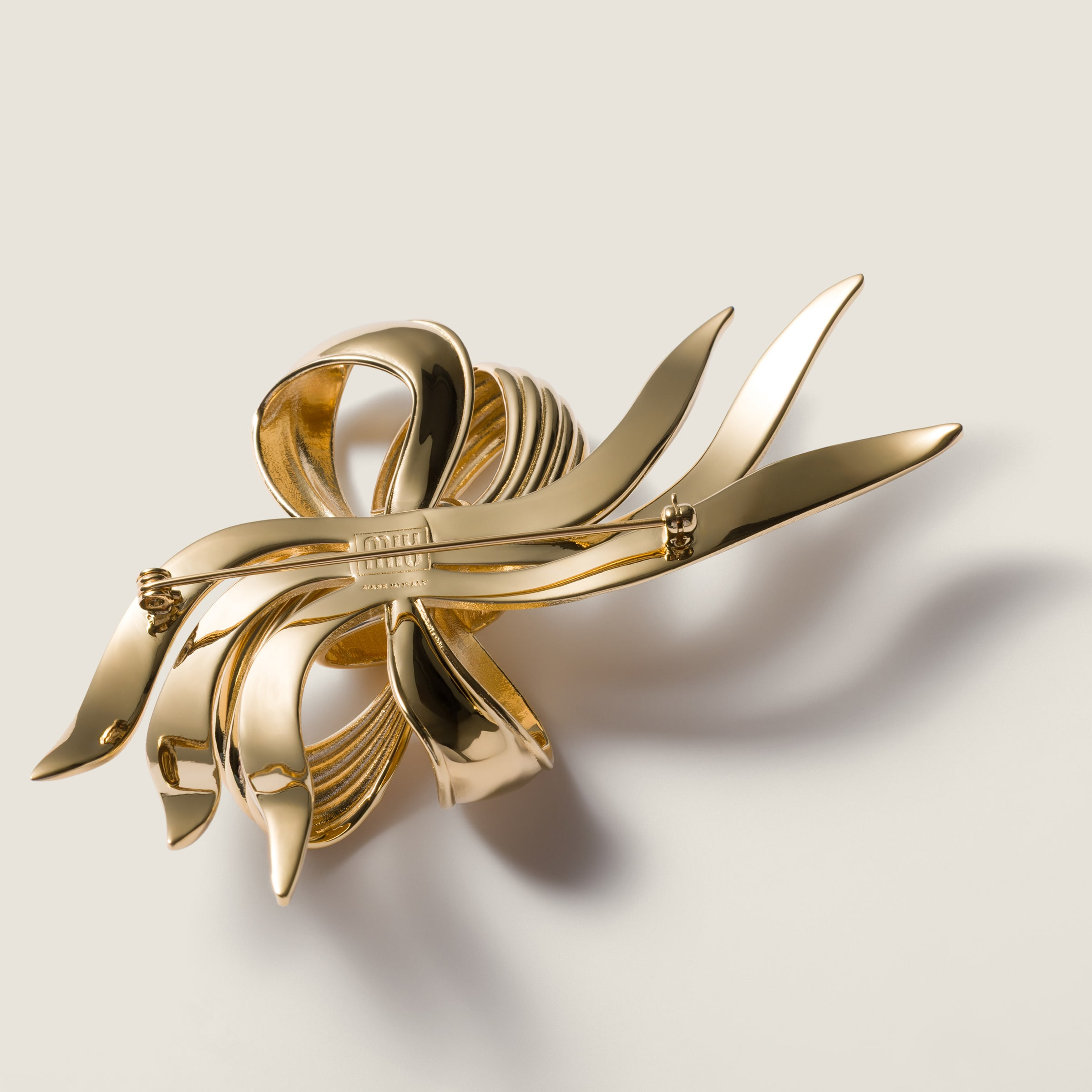 Metal bow brooch - 3