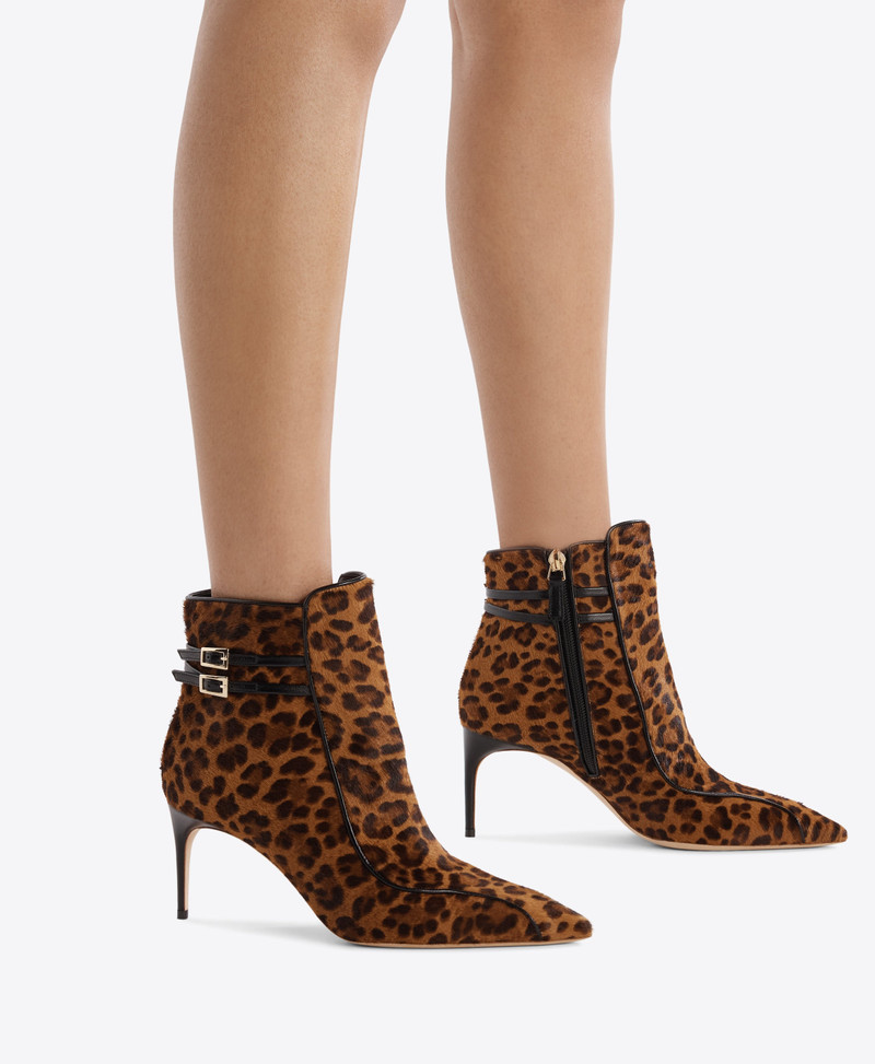 Giordana 70 Leopard Calf Hair Ankle Boots 5