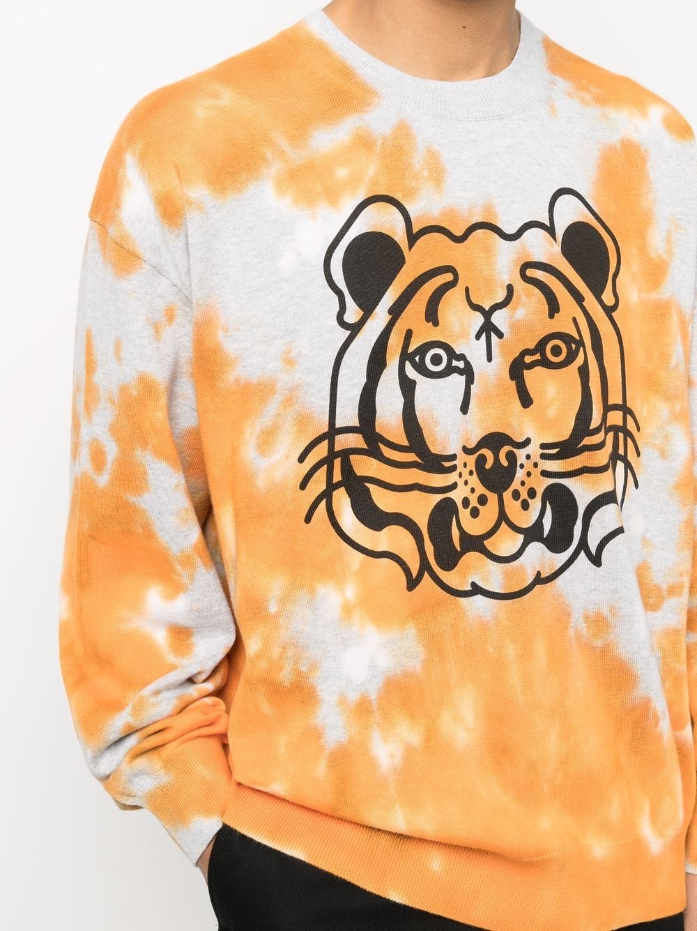 tiger print tie-dye sweatshirt - 5