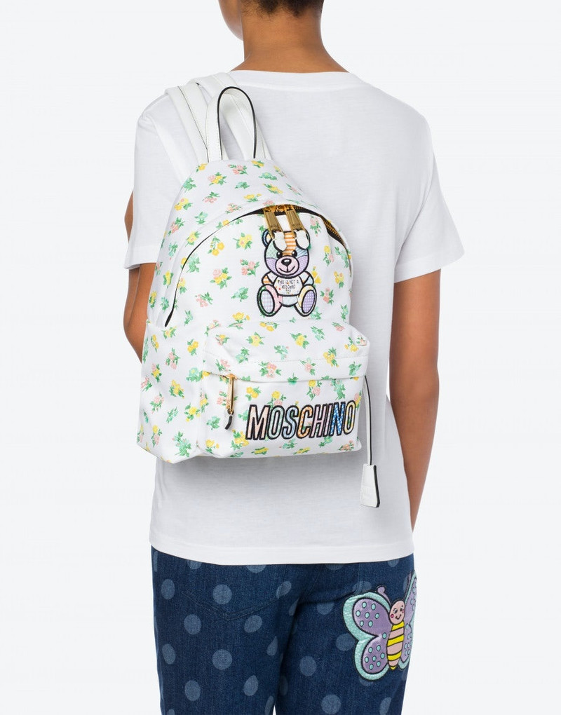 Moschino TEDDY PATCHWORK ECO-CANVAS BACKPACK outlook