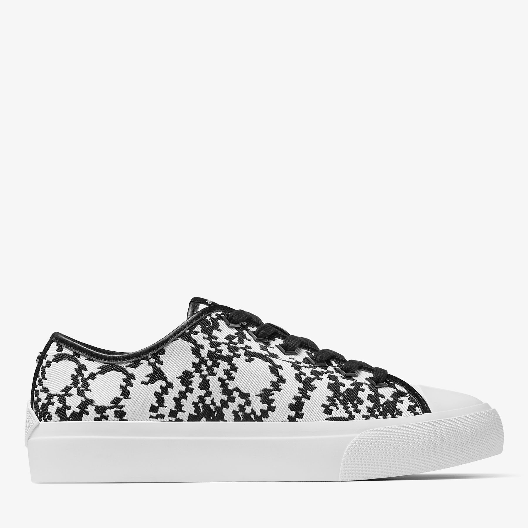 Palma/M
Black and White Distorted Jimmy Choo Jaquard Fabric Low-Top Trainers - 1