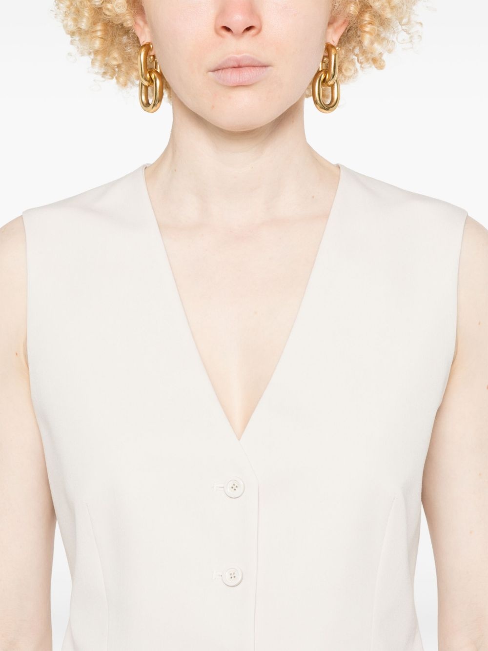logo-jacquard waistcoat - 5