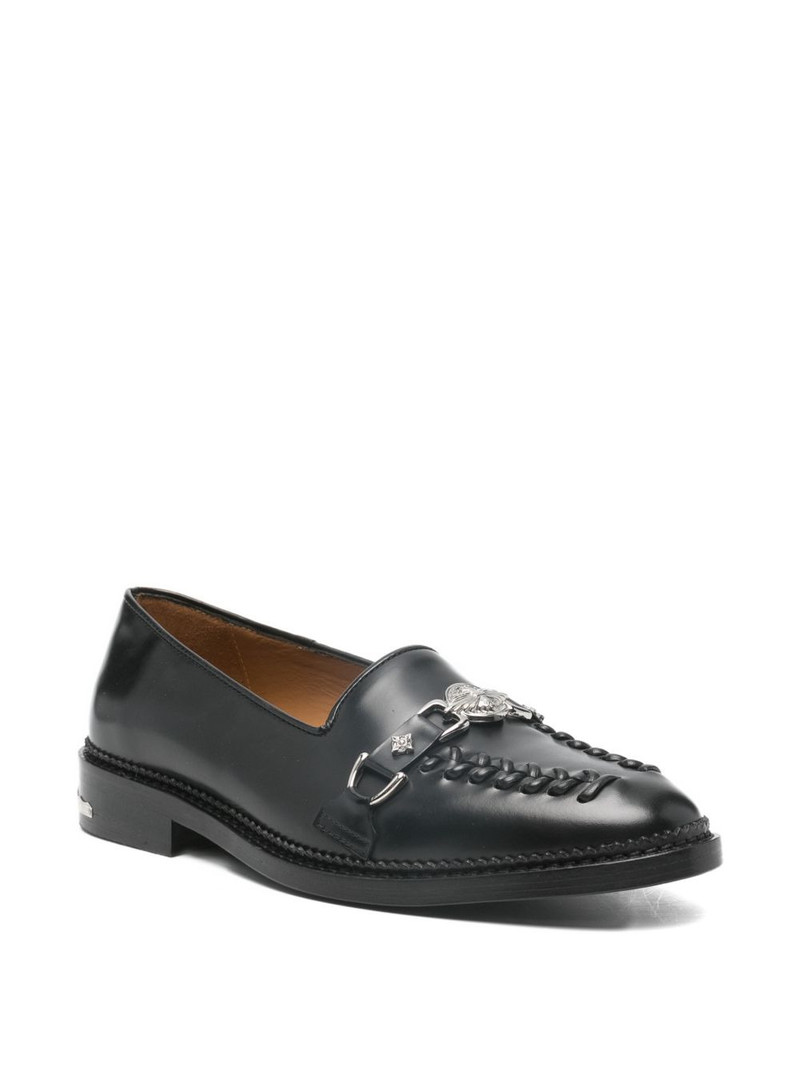 TOGA VIRILIS braided-detail leather loafers outlook