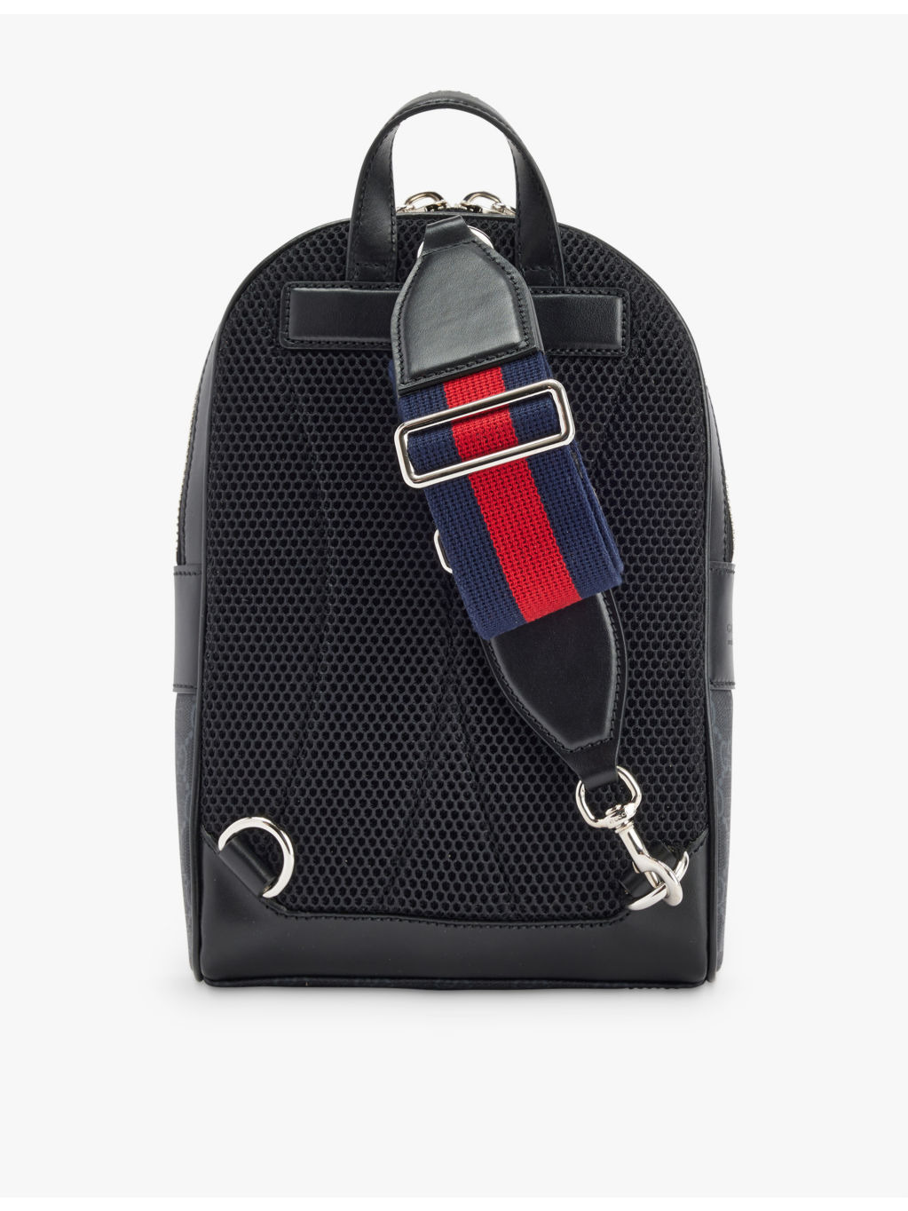 Monogram-pattern top-handle canvas cross-body bag - 4