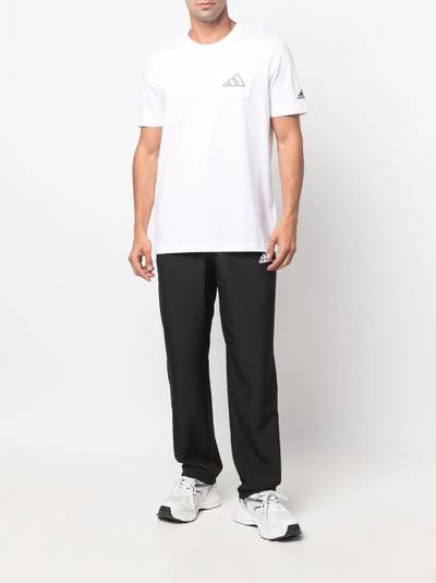 adidas logo-print slip-on straight-leg trousers outlook