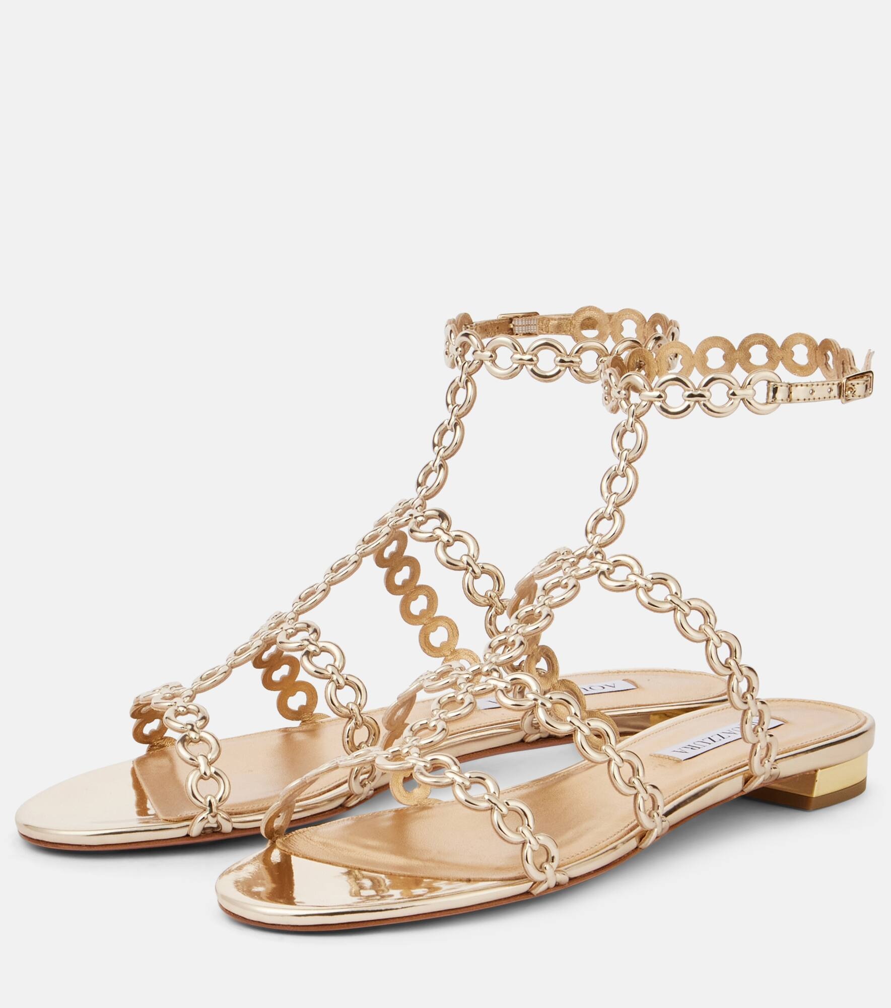 Infinity Chain faux leather sandals - 4