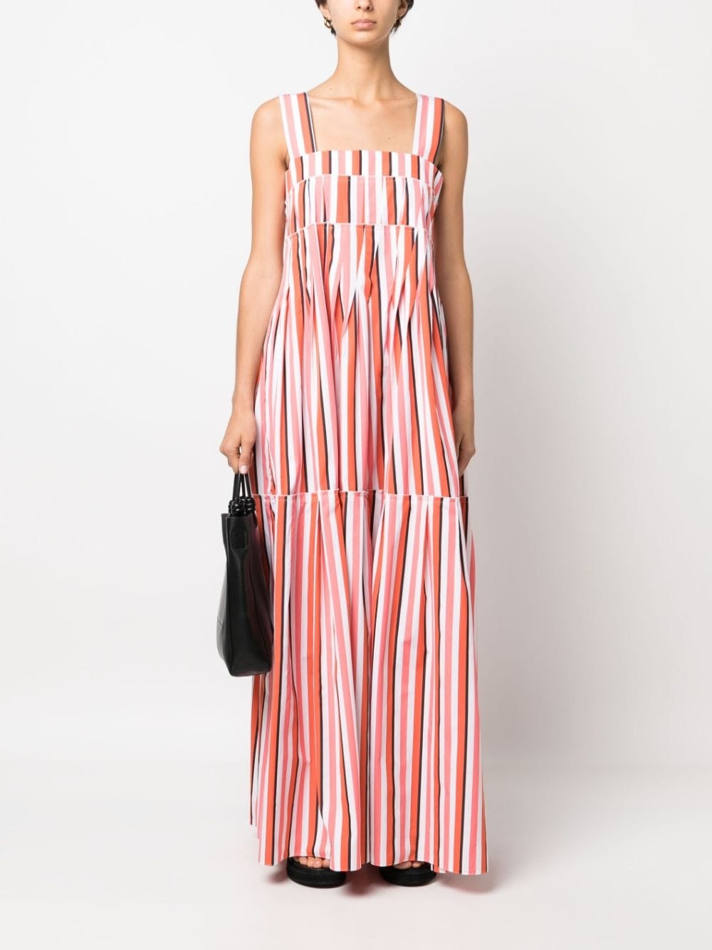 sleeveless striped long dress - 2