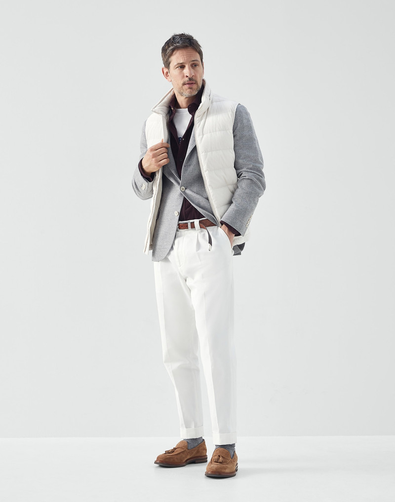 Carded wool, cashmere and silk diagonal deconstructed blazer 5
