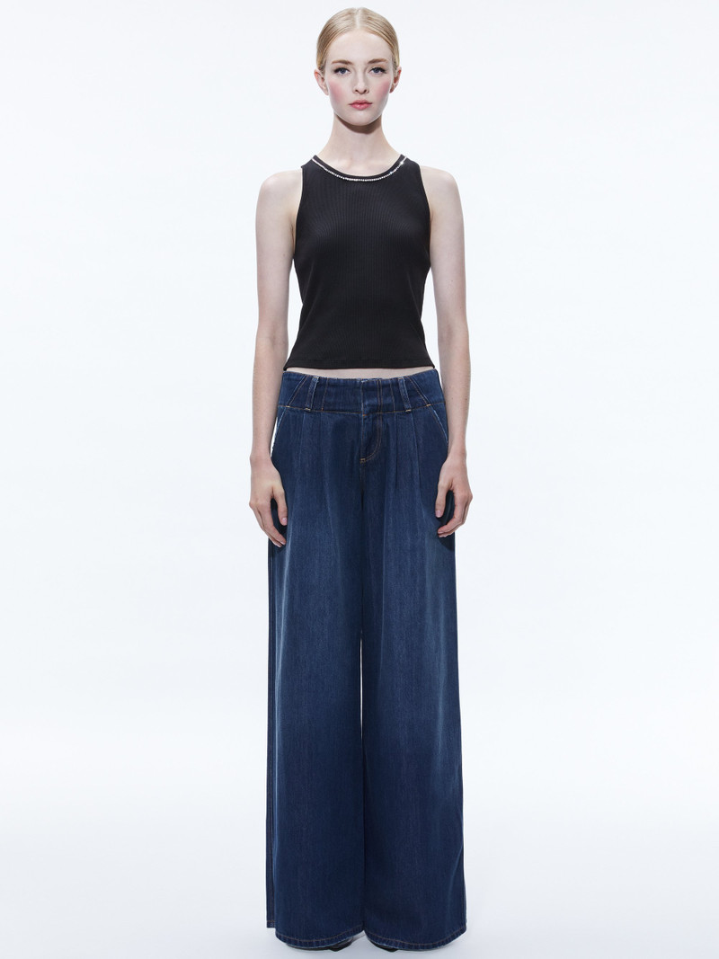 Alice + Olivia ANDERS LOW RISE PLEATED JEAN outlook