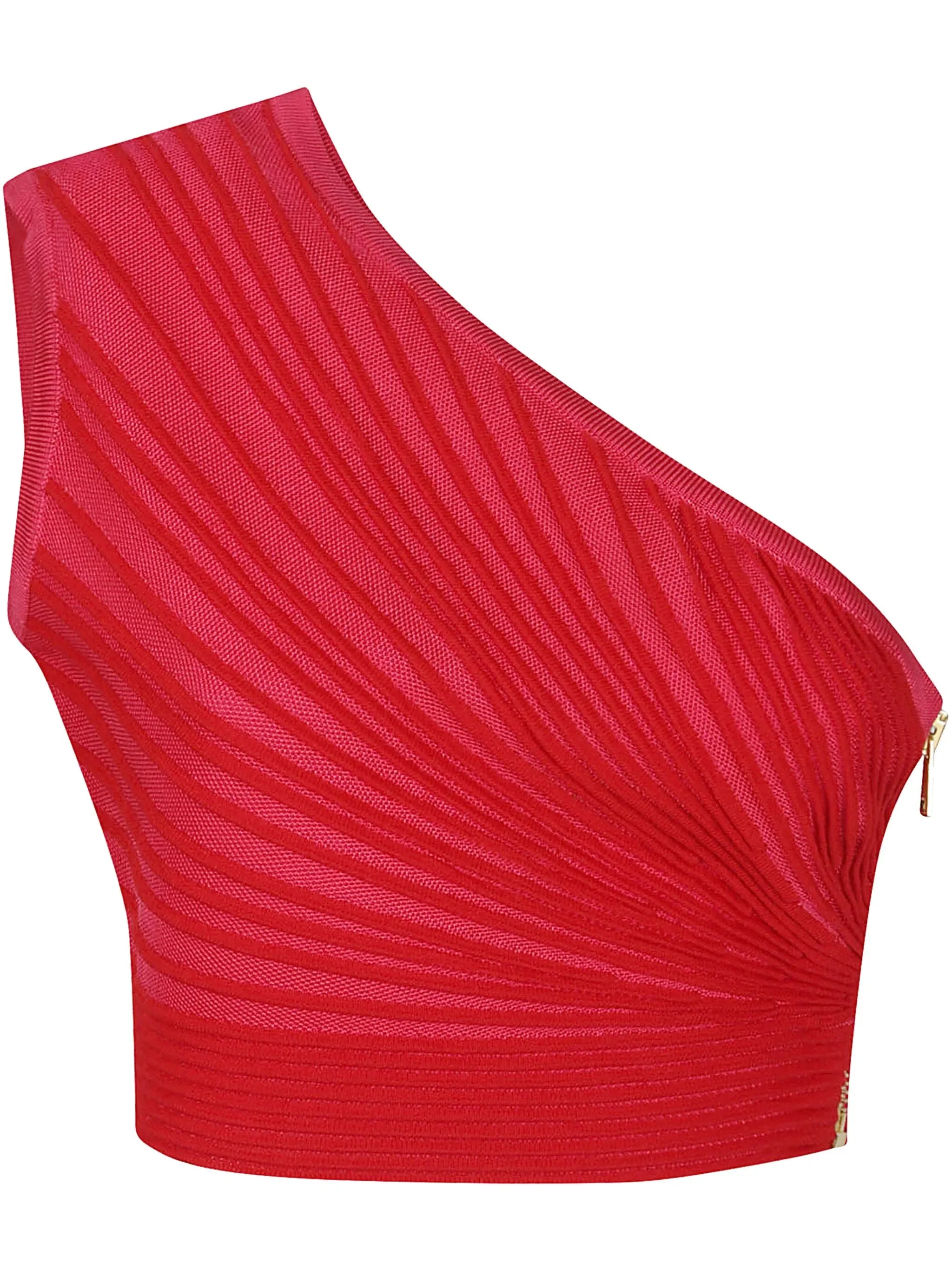 one-shoulder ruched top - 1
