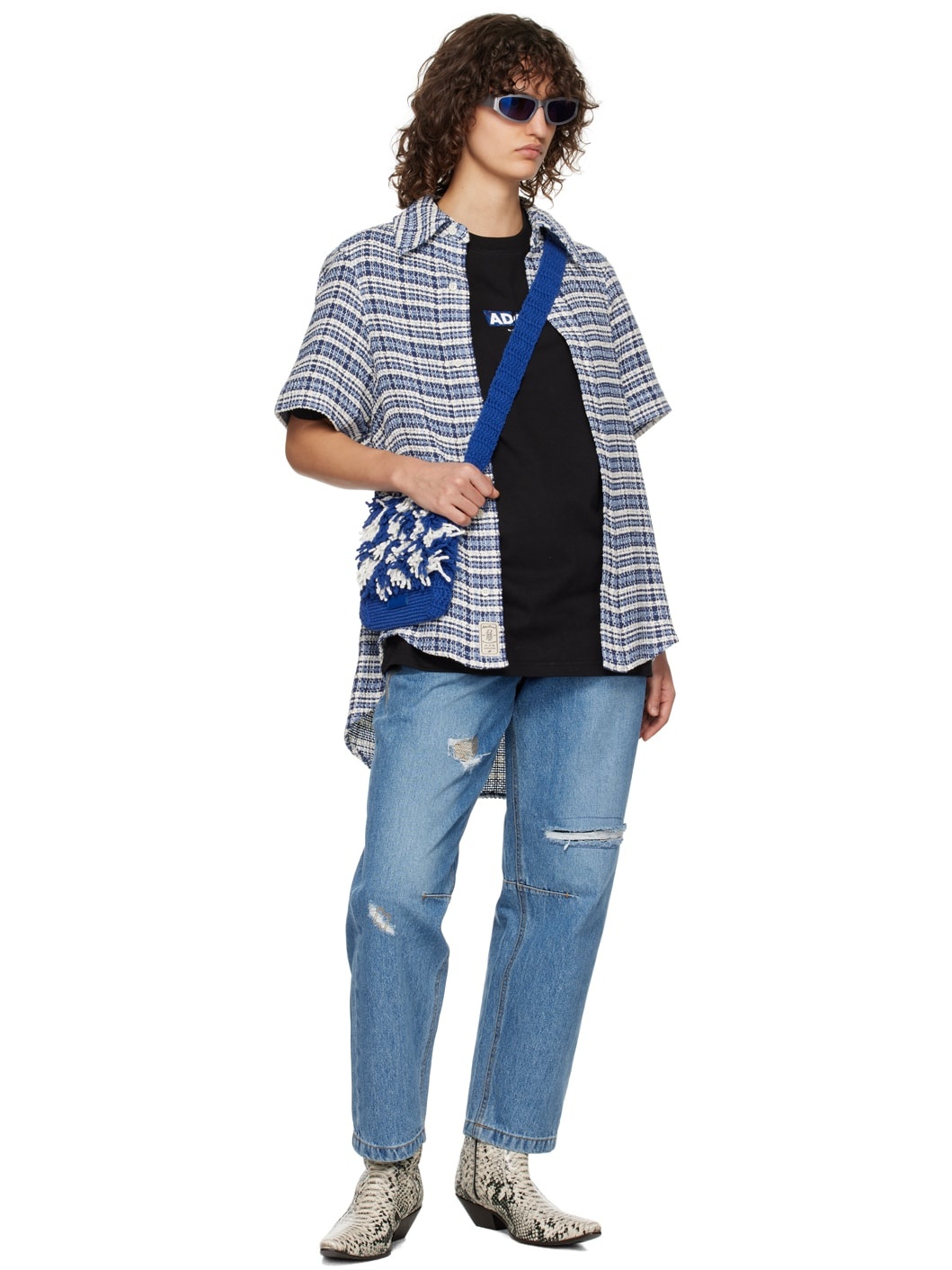 Blue Fringe Shoulder Bag - 4