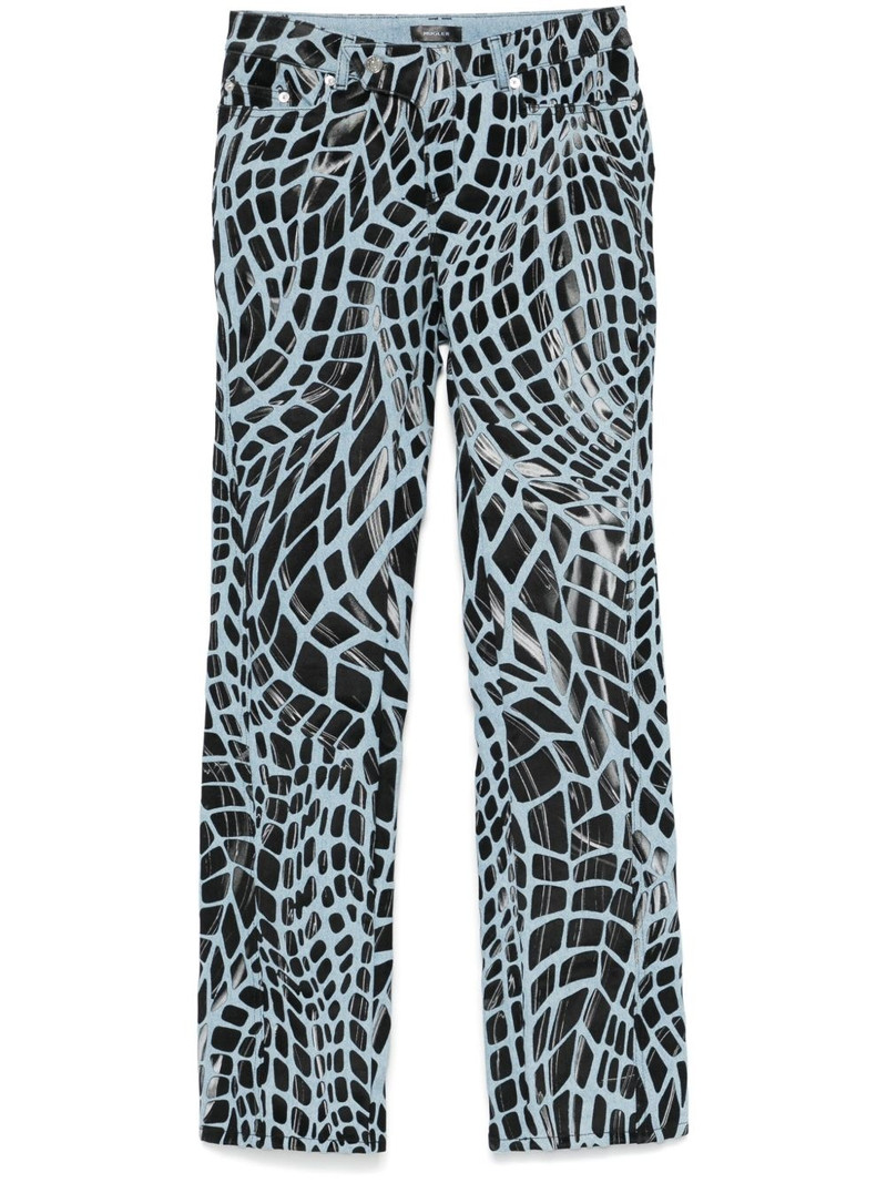 velvet-print straight-leg jeans 1