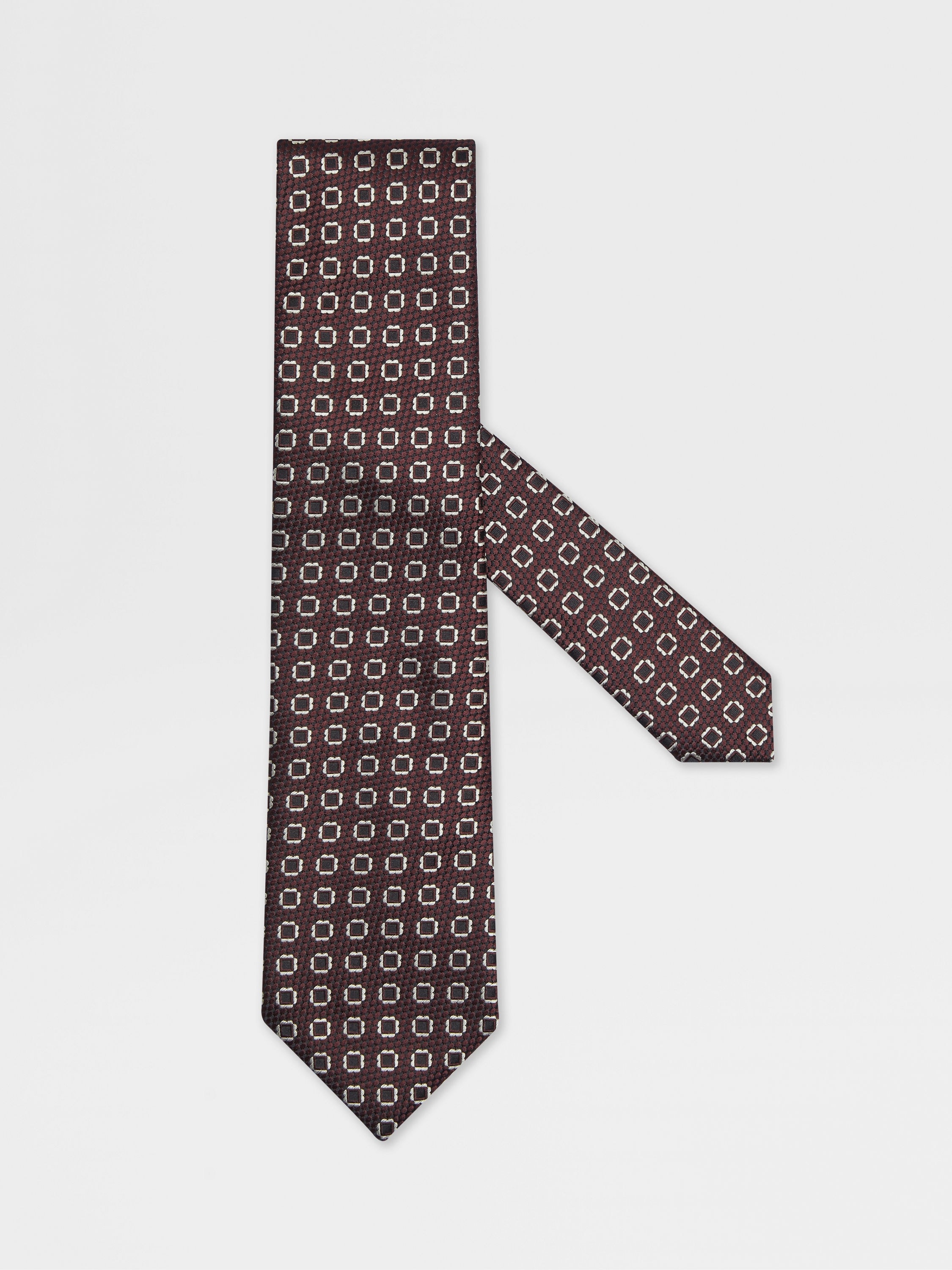 BURGUNDY SILK TIE - 1