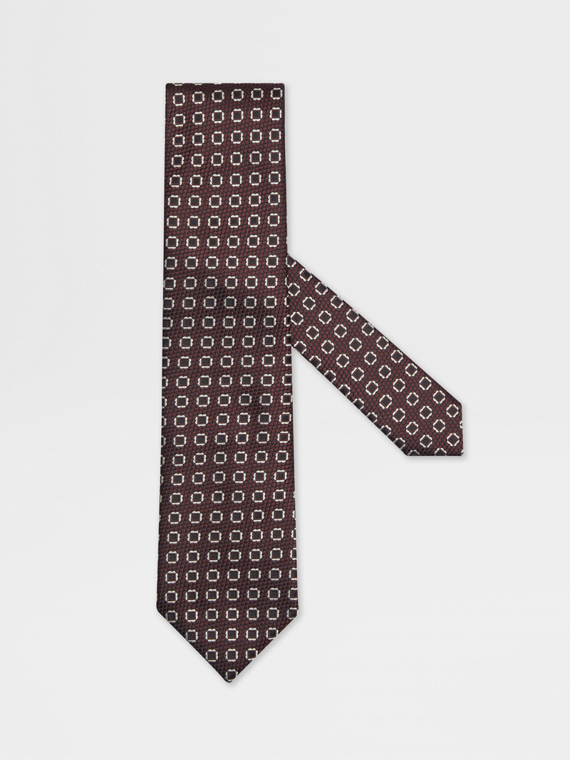 BURGUNDY SILK TIE 1