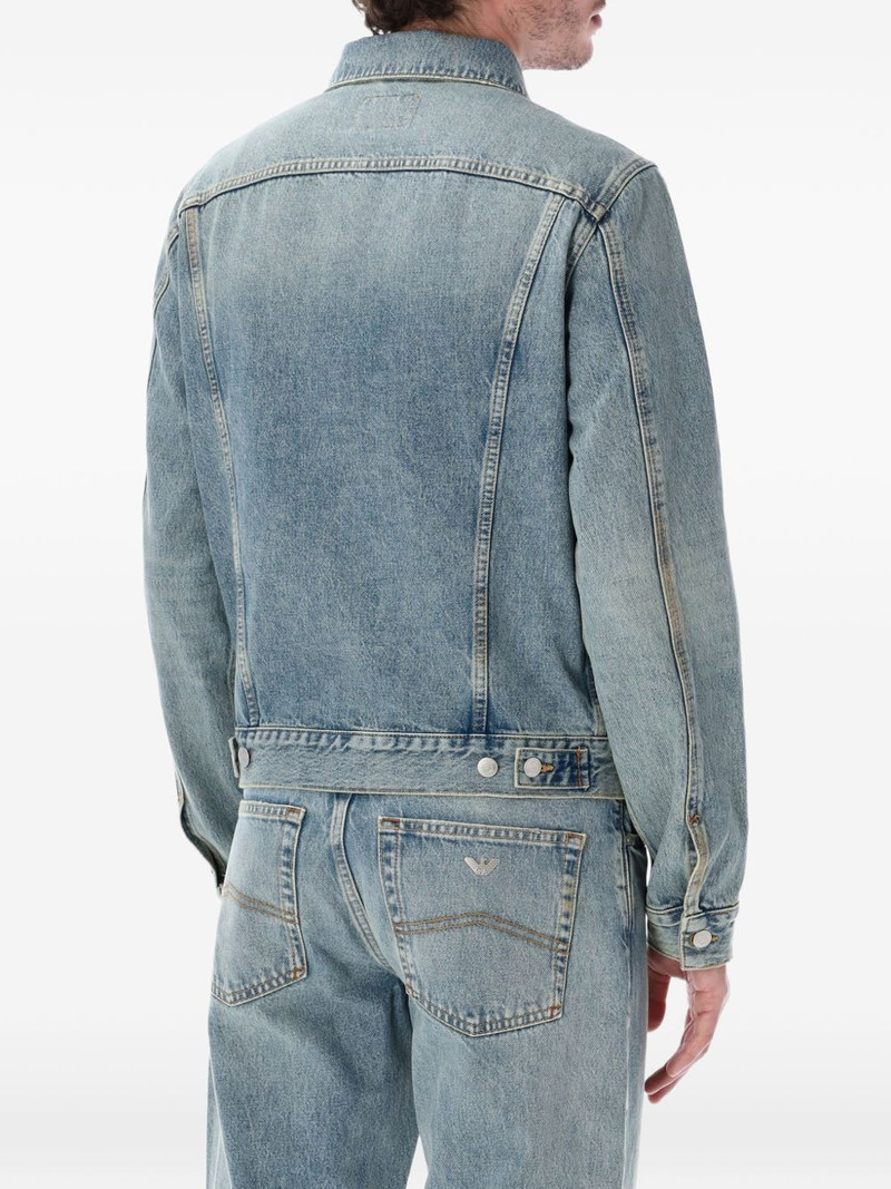 EMPORIO ARMANI faded-effect denim jacket outlook