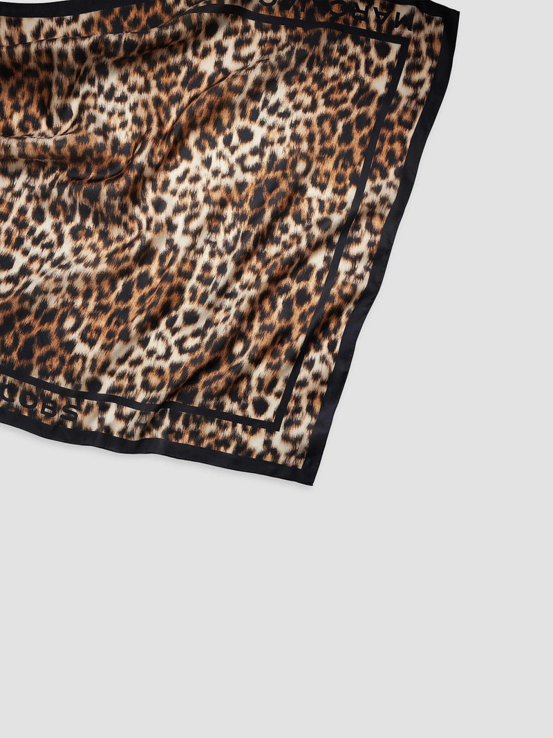 Women's Leopard Silk Scarf - Brown Multi 4