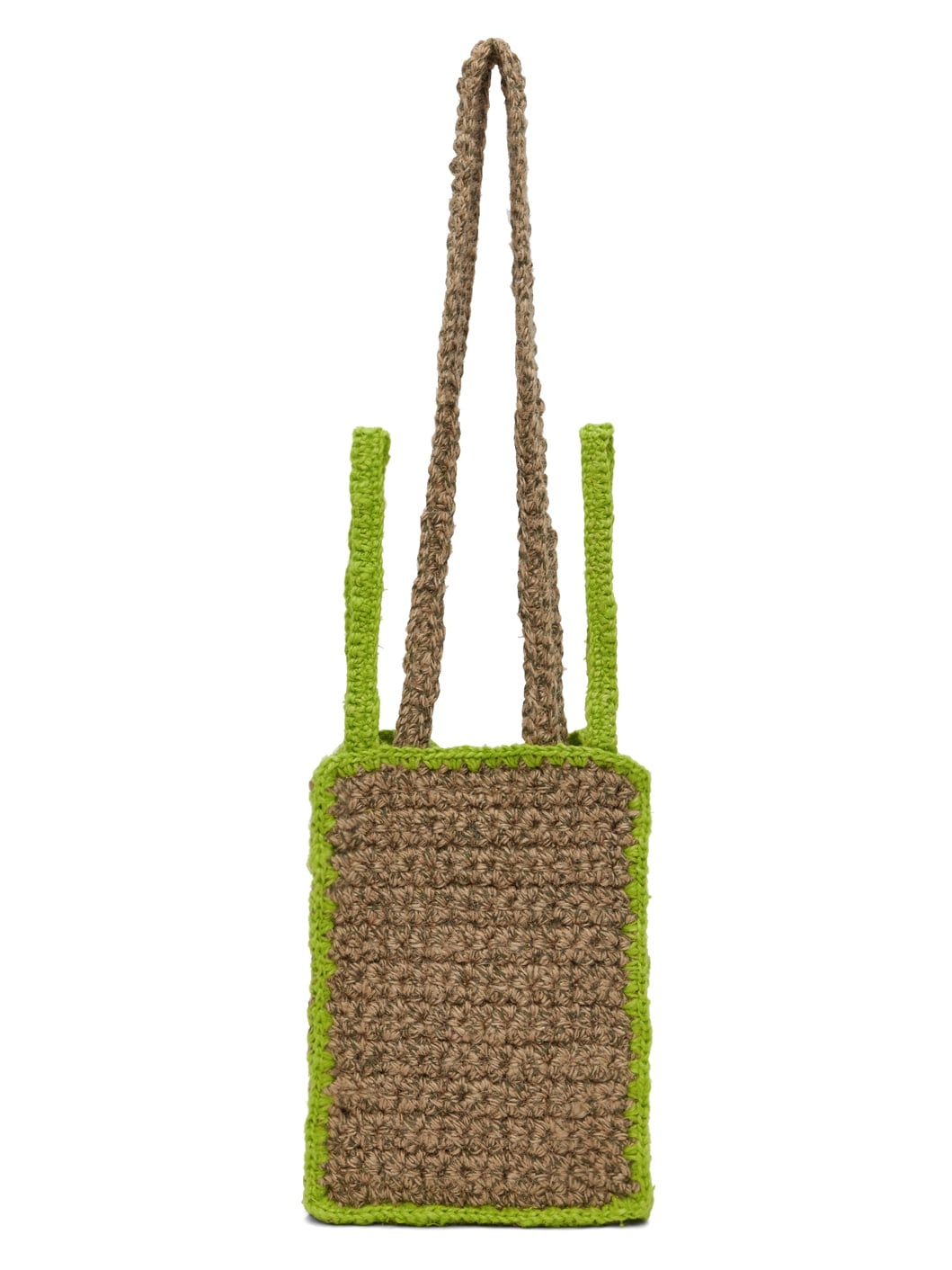 SSENSE Exclusive Beige & Green Bag - 1